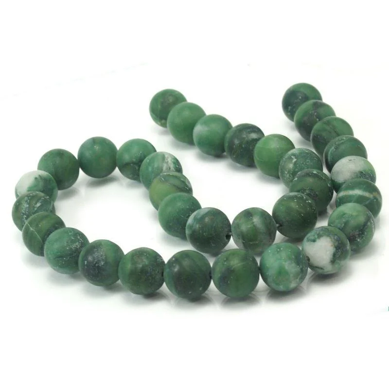Verdite Matte Smooth Rounds 12mm Strand - Image 2