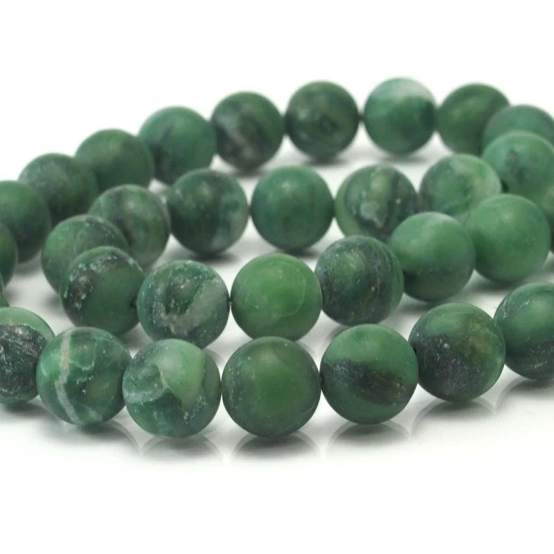 Verdite Matte Smooth Rounds 12mm Strand - Image 3