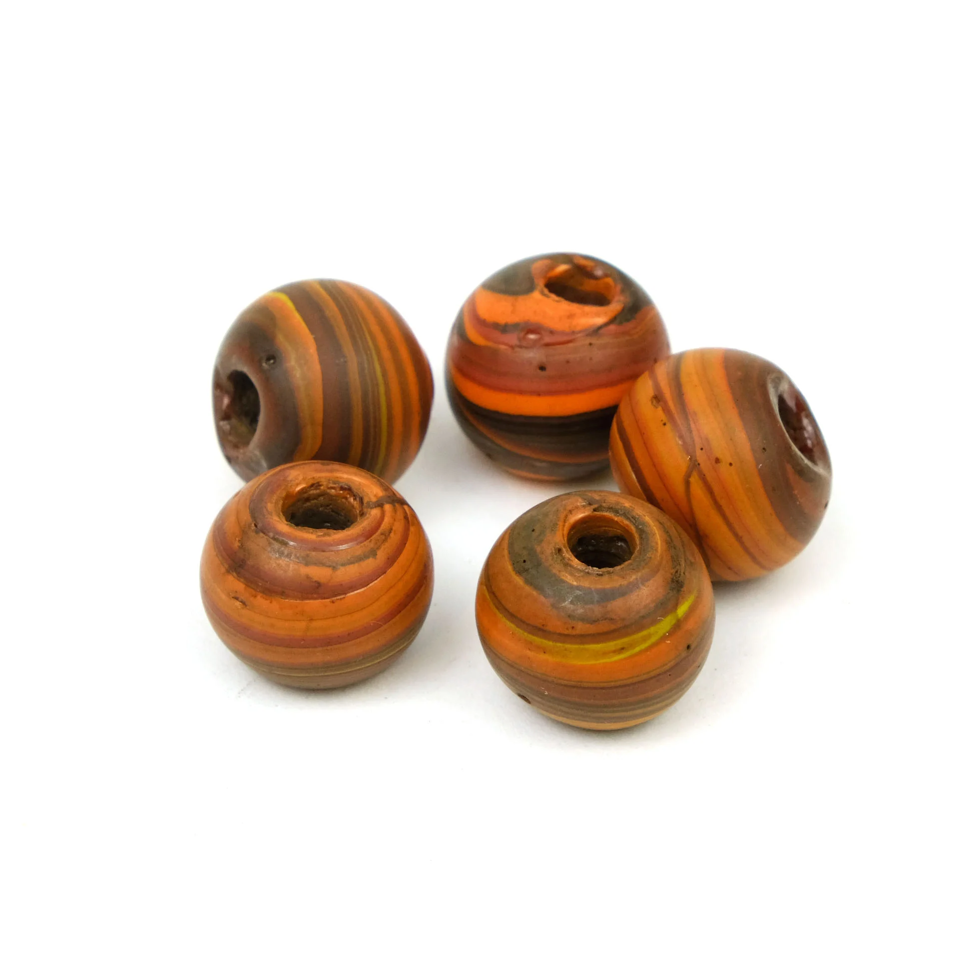 "Vertigo Cyclone" Rounds Glass Trade Bead Necklace/Strand or Loose - Image 4