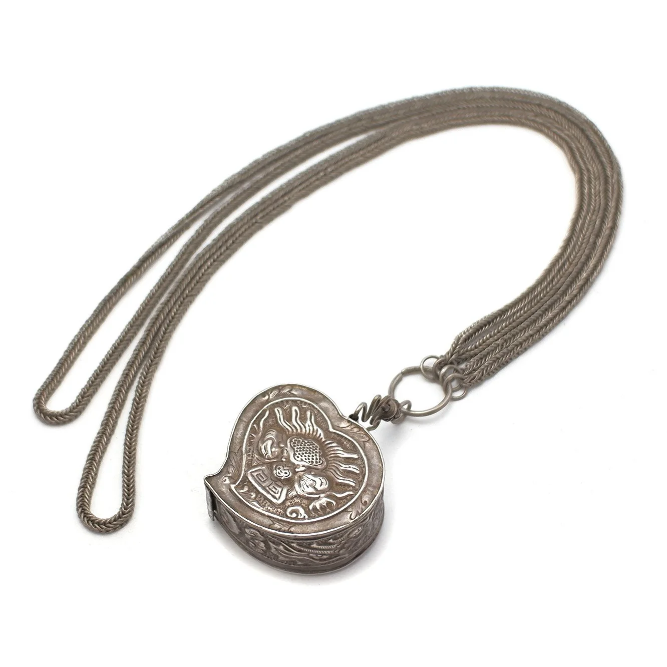 Vietnam 95% Silver Tobacco Box Necklace - Image 2