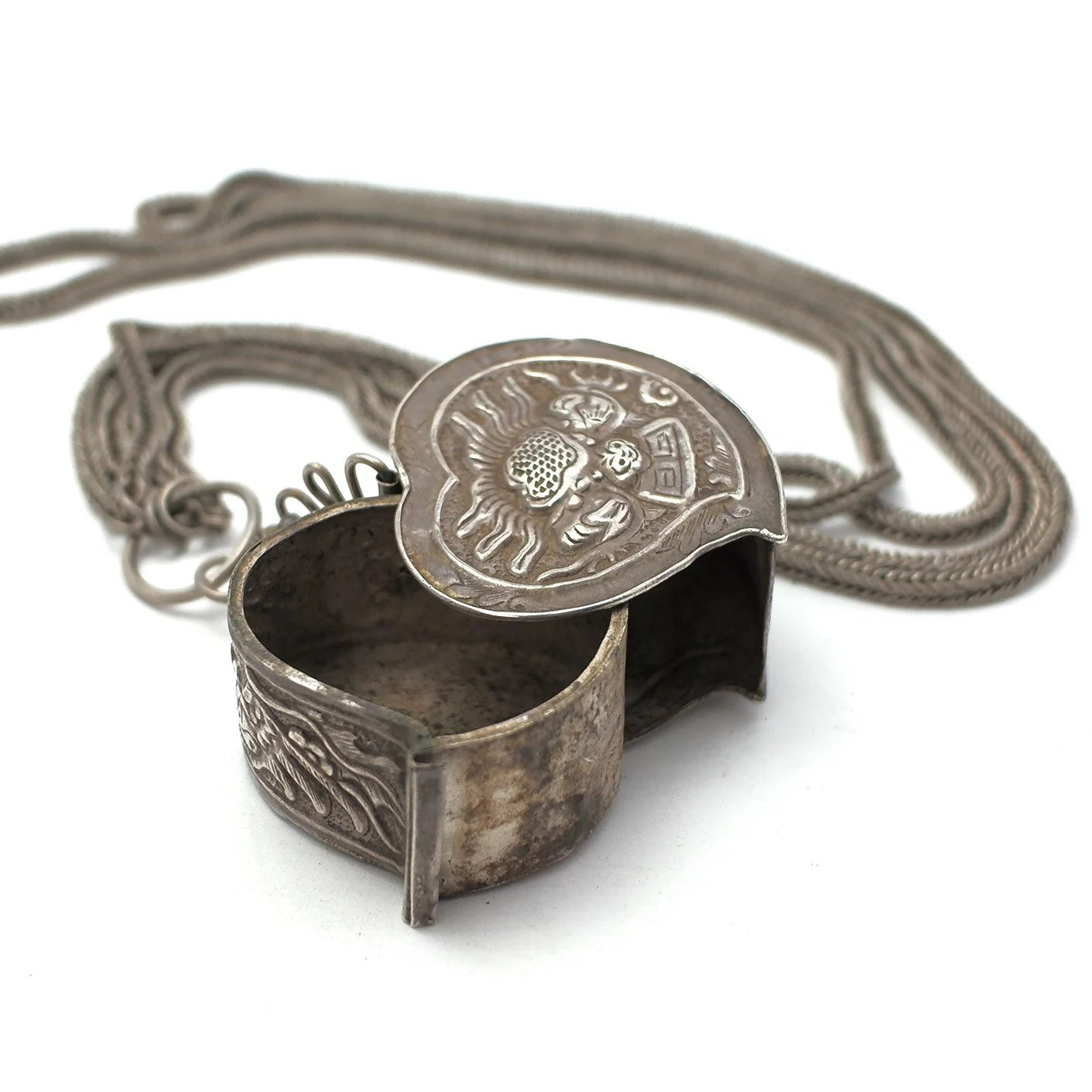 Vietnam 95% Silver Tobacco Box Necklace - Image 4