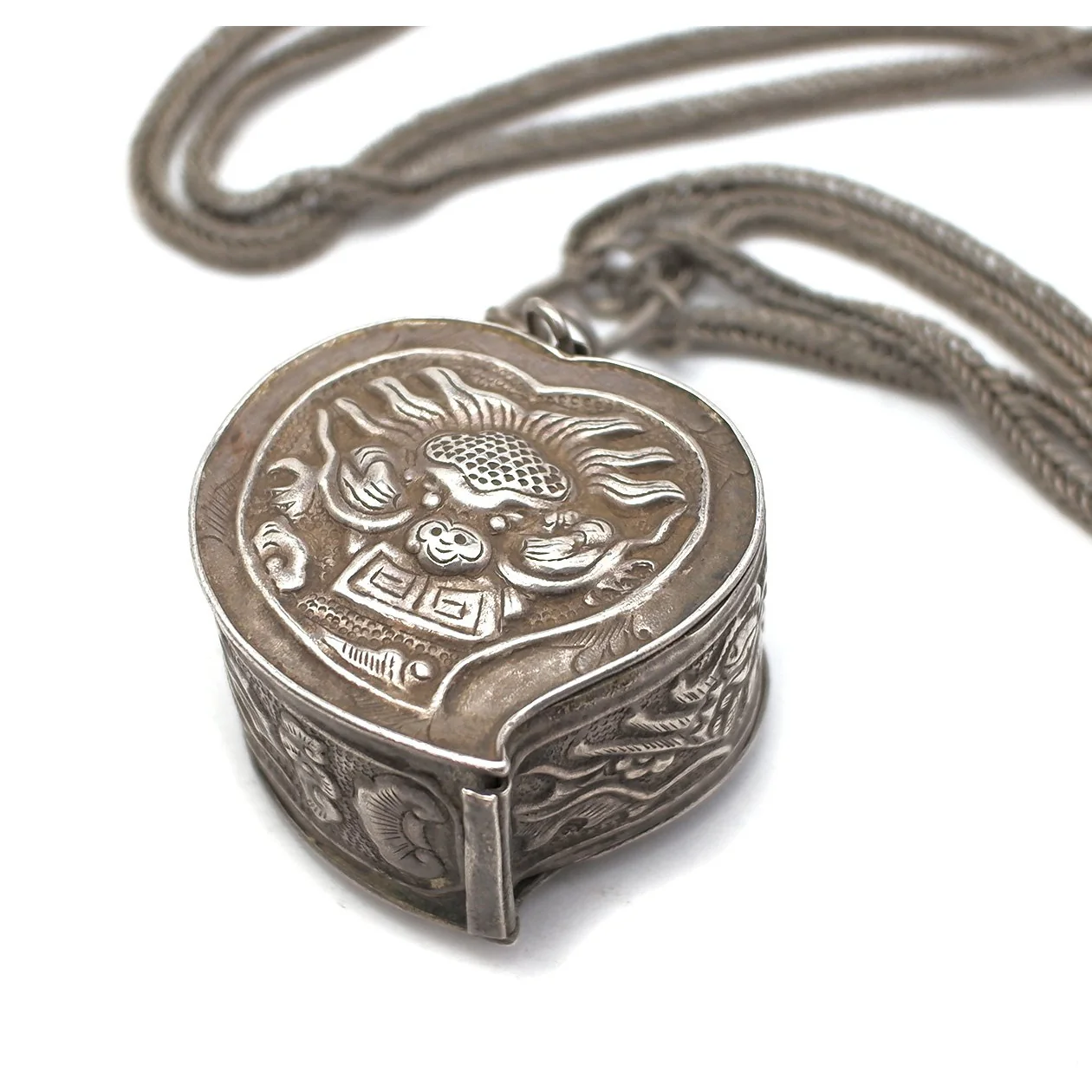 Vietnam 95% Silver Tobacco Box Necklace - Image 5
