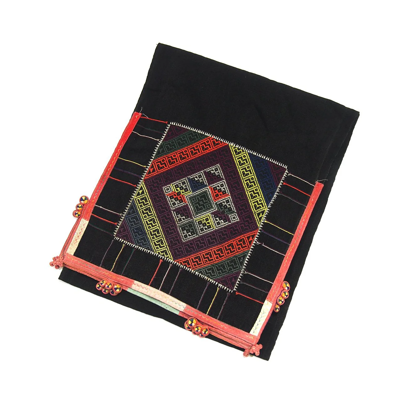 Vintage Hilltribe Hand-Embroidered Headscarf - Image 2