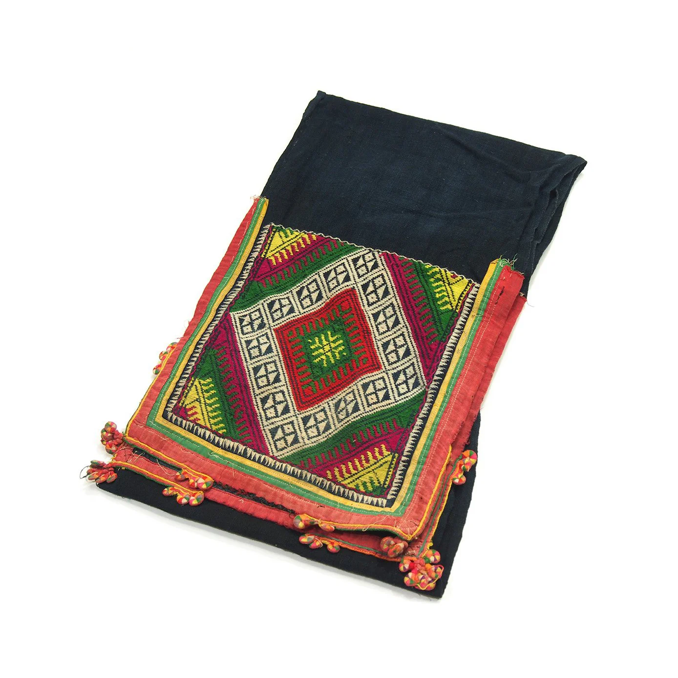 Vintage Hilltribe Hand-Embroidered Headscarf - Image 2