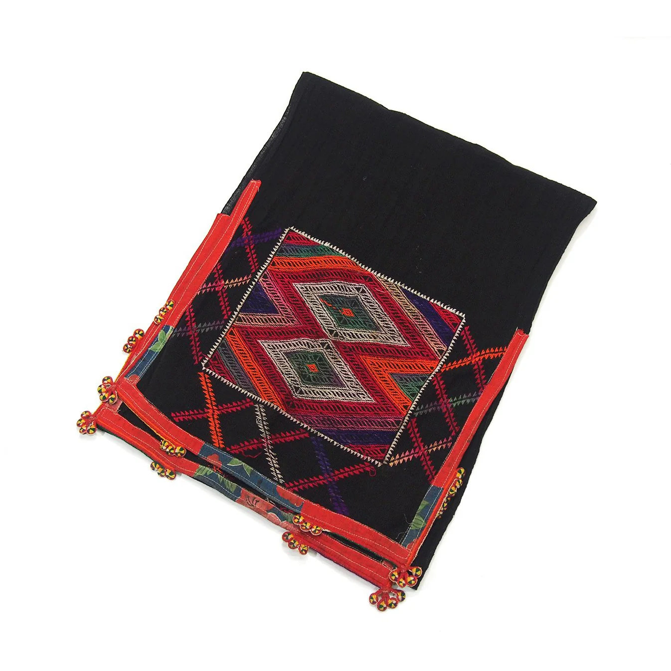 Vintage Hilltribe Hand-Embroidered Headscarf - Image 2