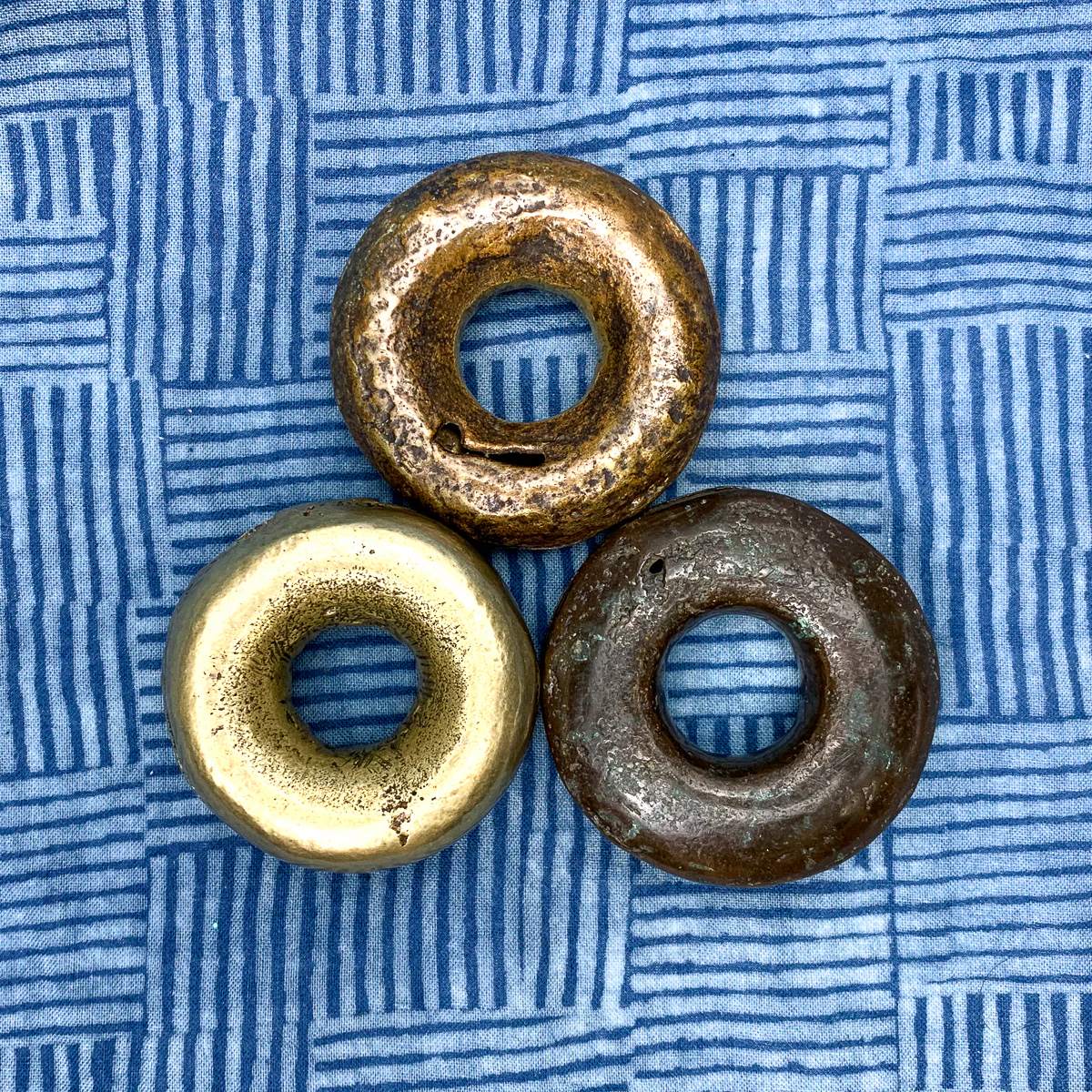 Vintage Hmong Shaman Brass & Bronze Meditation Thumb Bell Rings - Image 4