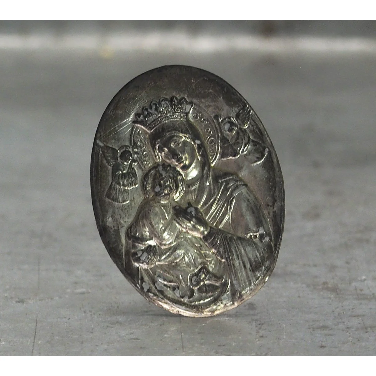 Vintage Stamped Catholic Medal, A - Image 2