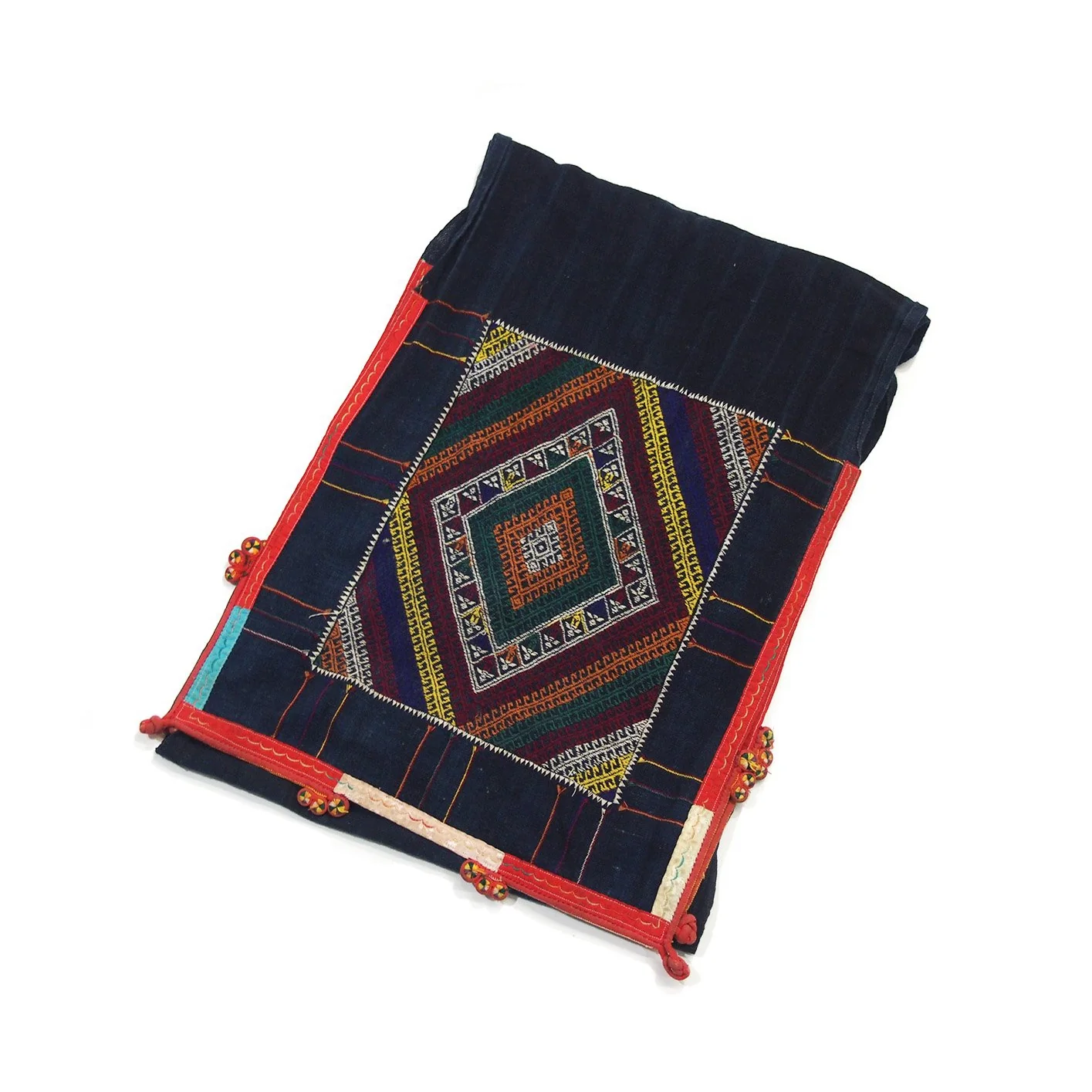 Vintage Hilltribe Hand-Embroidered Scarf - Image 2
