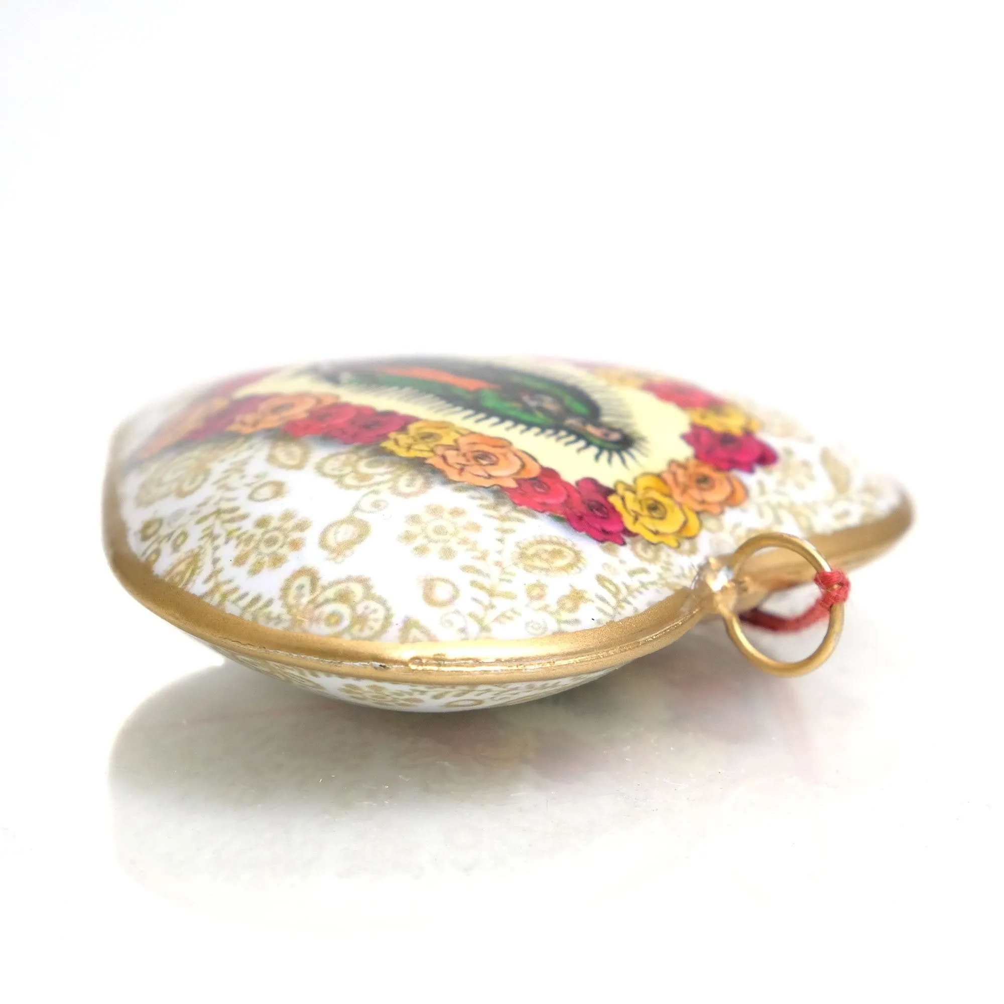 Virgin Of Guadalupe Estampa Heart Ornament - Image 3