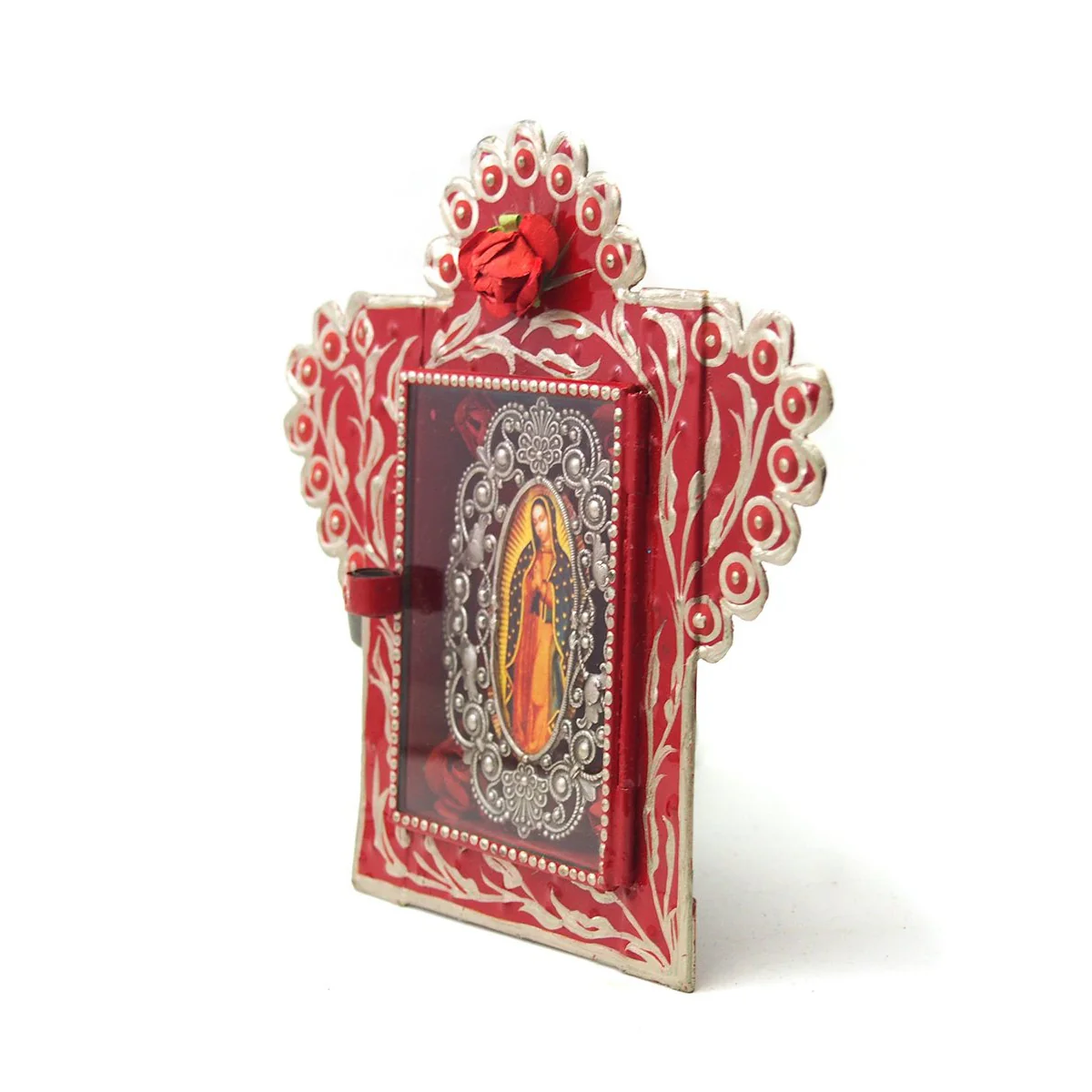 Virgin of Guadalupe with Red Flower Nicho - Image 2