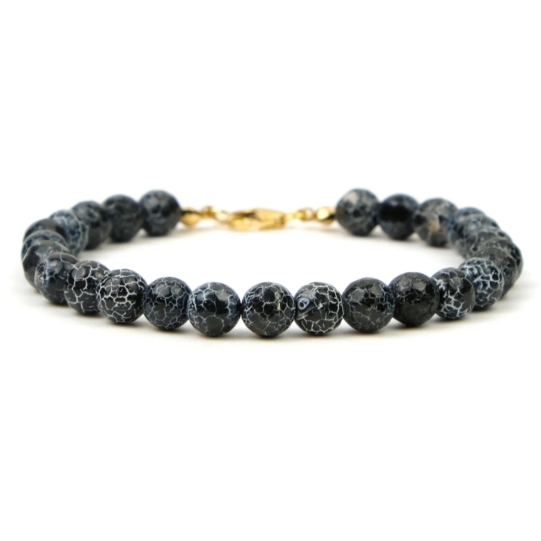 Weathered Agate 6mm Faceted Round Bracelet with Gold Filled Trigger Clasp - Image 2