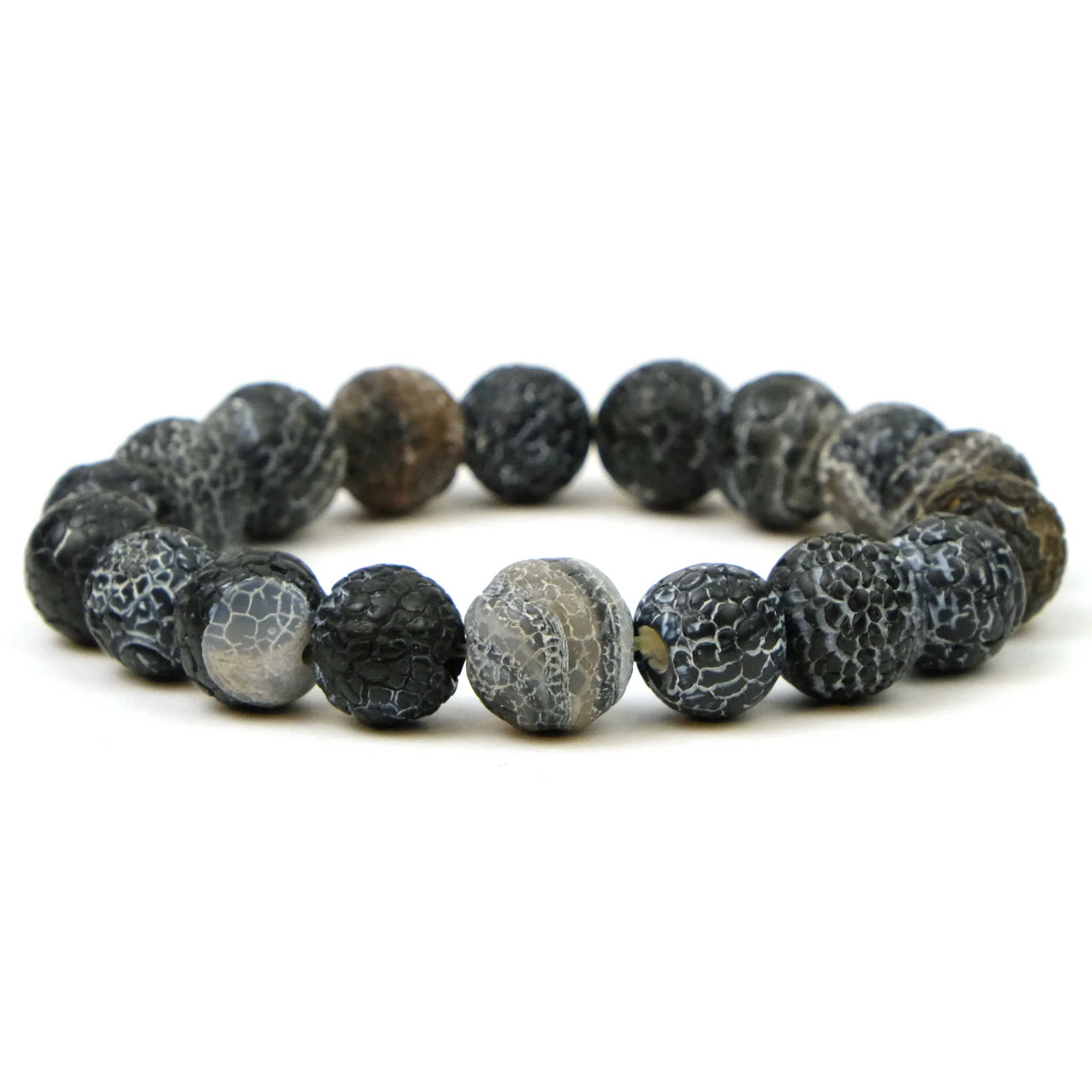 Weathered Agate 10mm Stretch Bracelet - Image 2