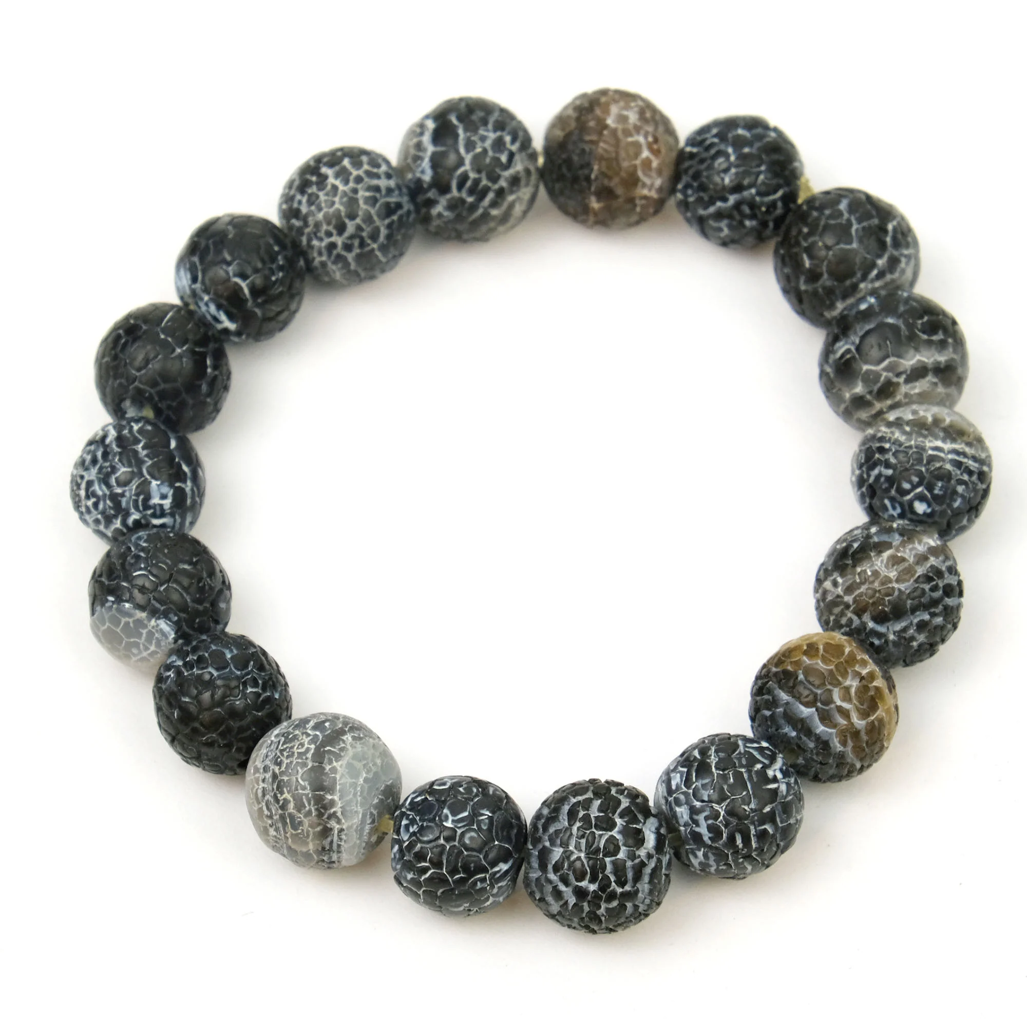 Weathered Agate 10mm Stretch Bracelet - Image 3