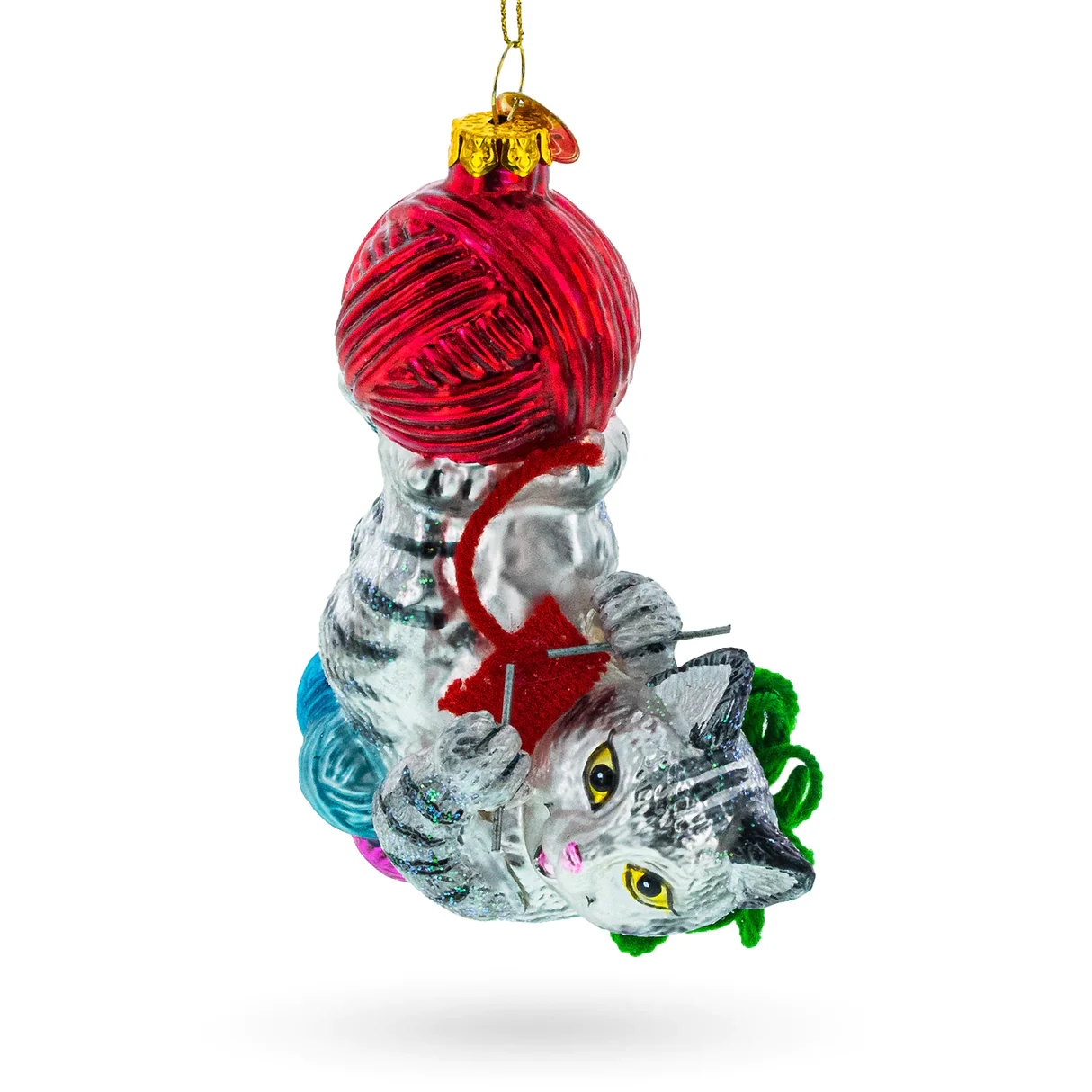 Knittin' Kitten Yarn Balls Ornament PS - Image 2