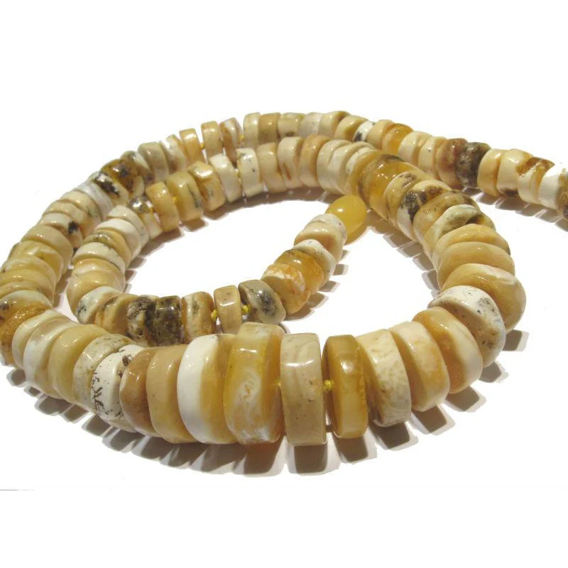White "Butter" Wheel Amber Necklace/Strand - Image 3