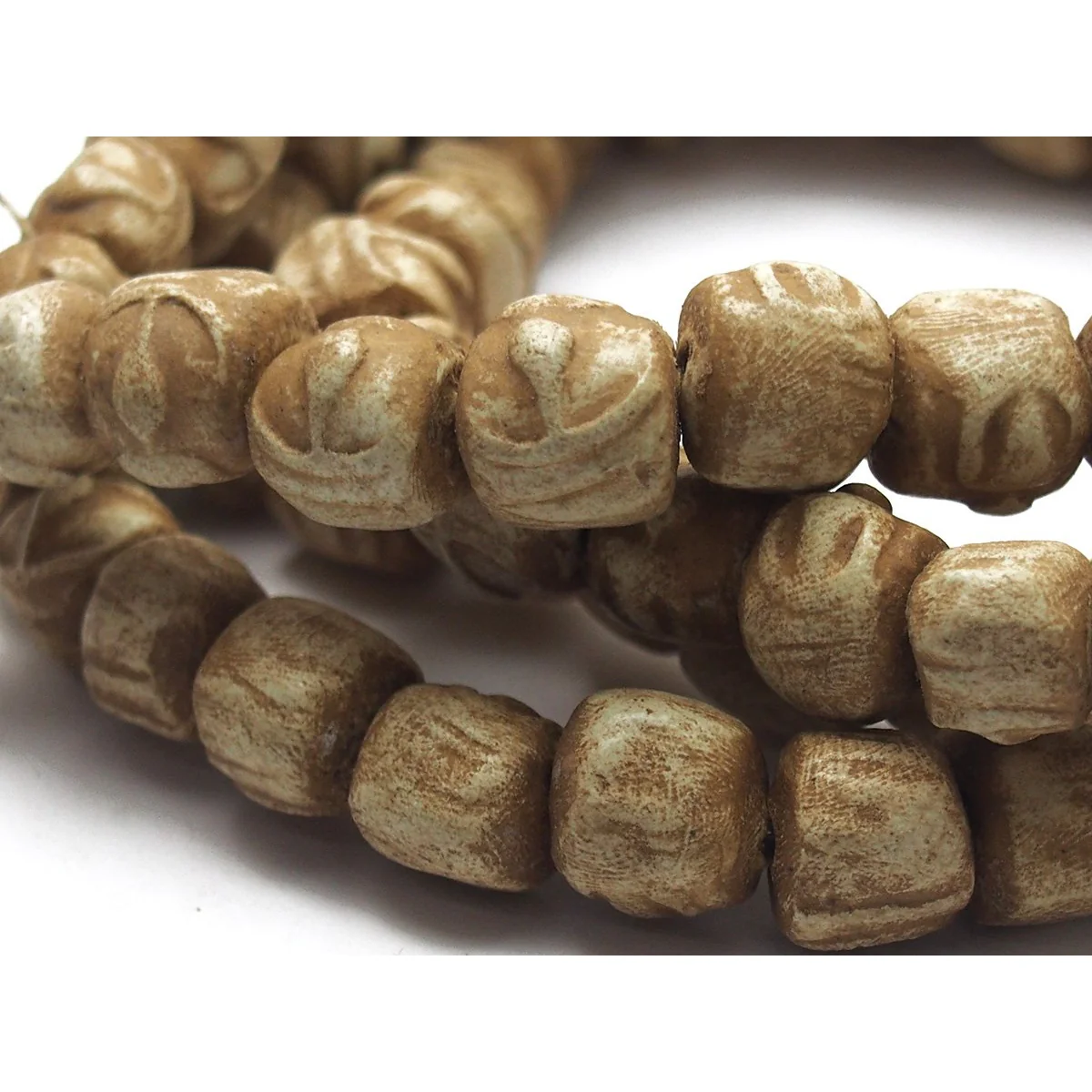 White Clay Buddha Mala 13-14mm - Image 3