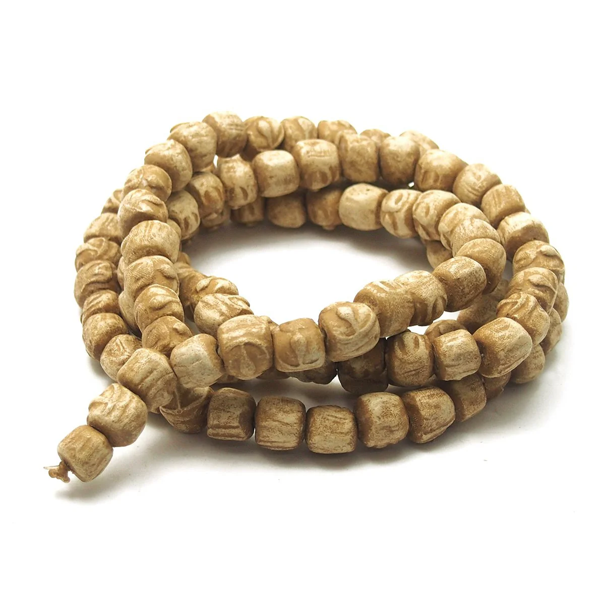 White Clay Buddha Mala 13-14mm - Image 4