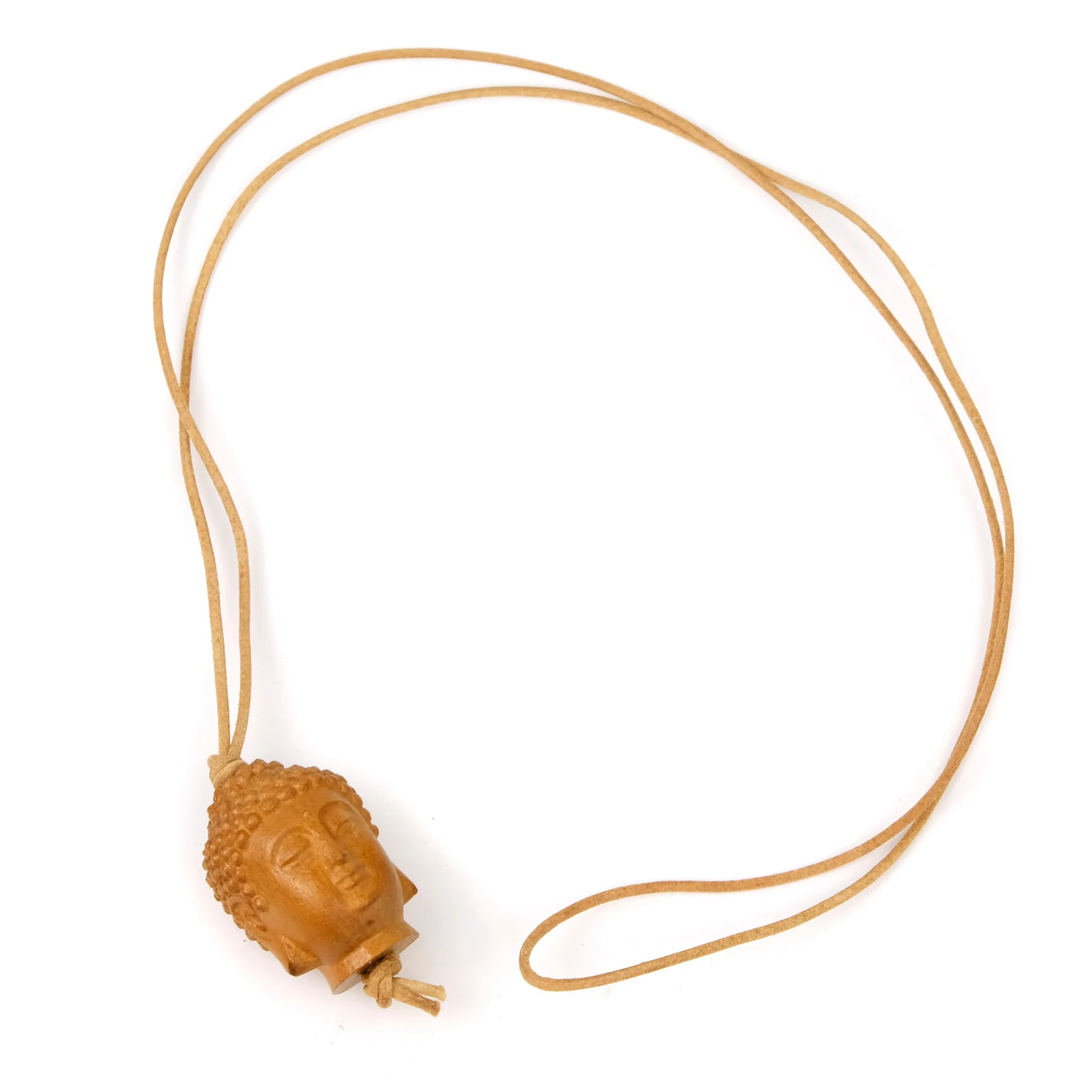 Buddha Head Wooden Bead Necklace 1 - Image 2