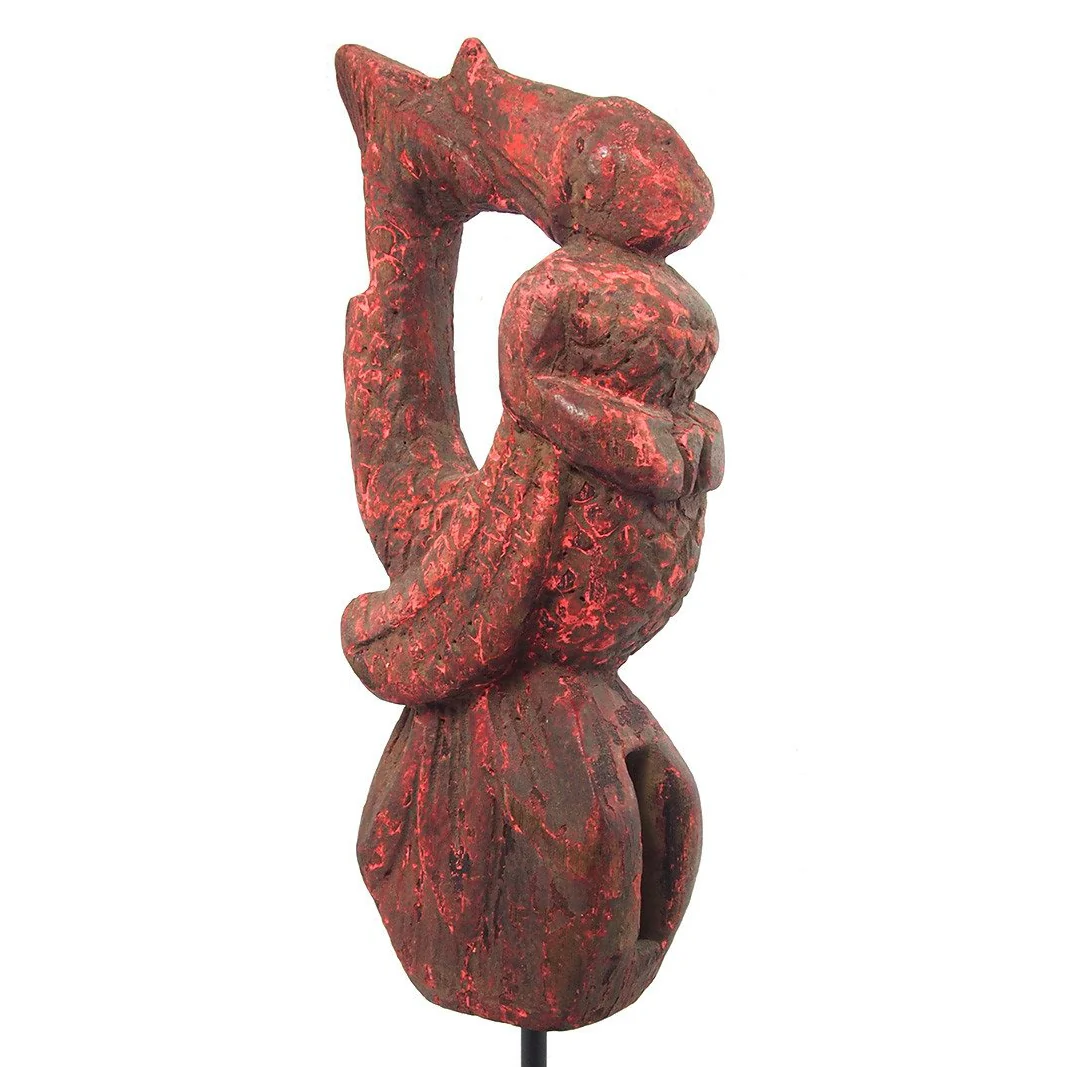 Wooden Carved Angel Heddle Pully, Northern Thailand - Image 2