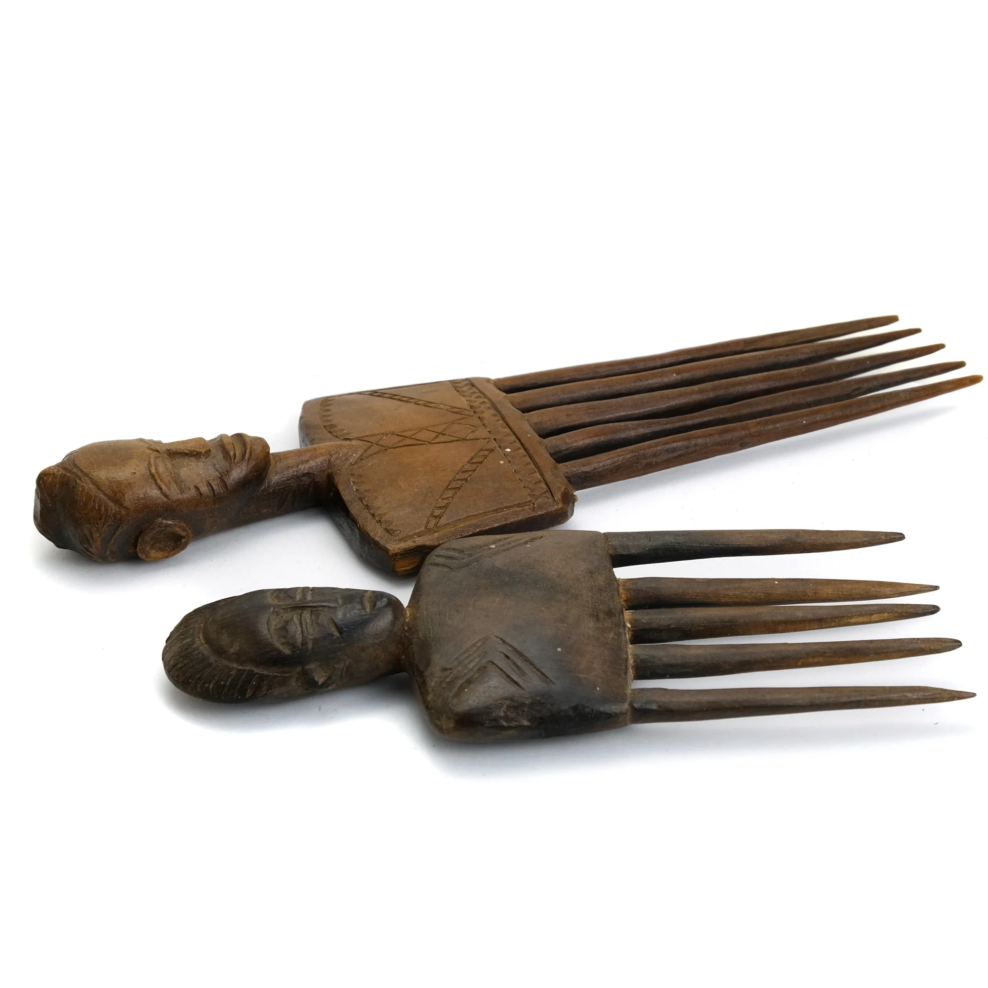 Wooden Portrait Combs From The Akan people of Côte d'Ivoire - Image 2
