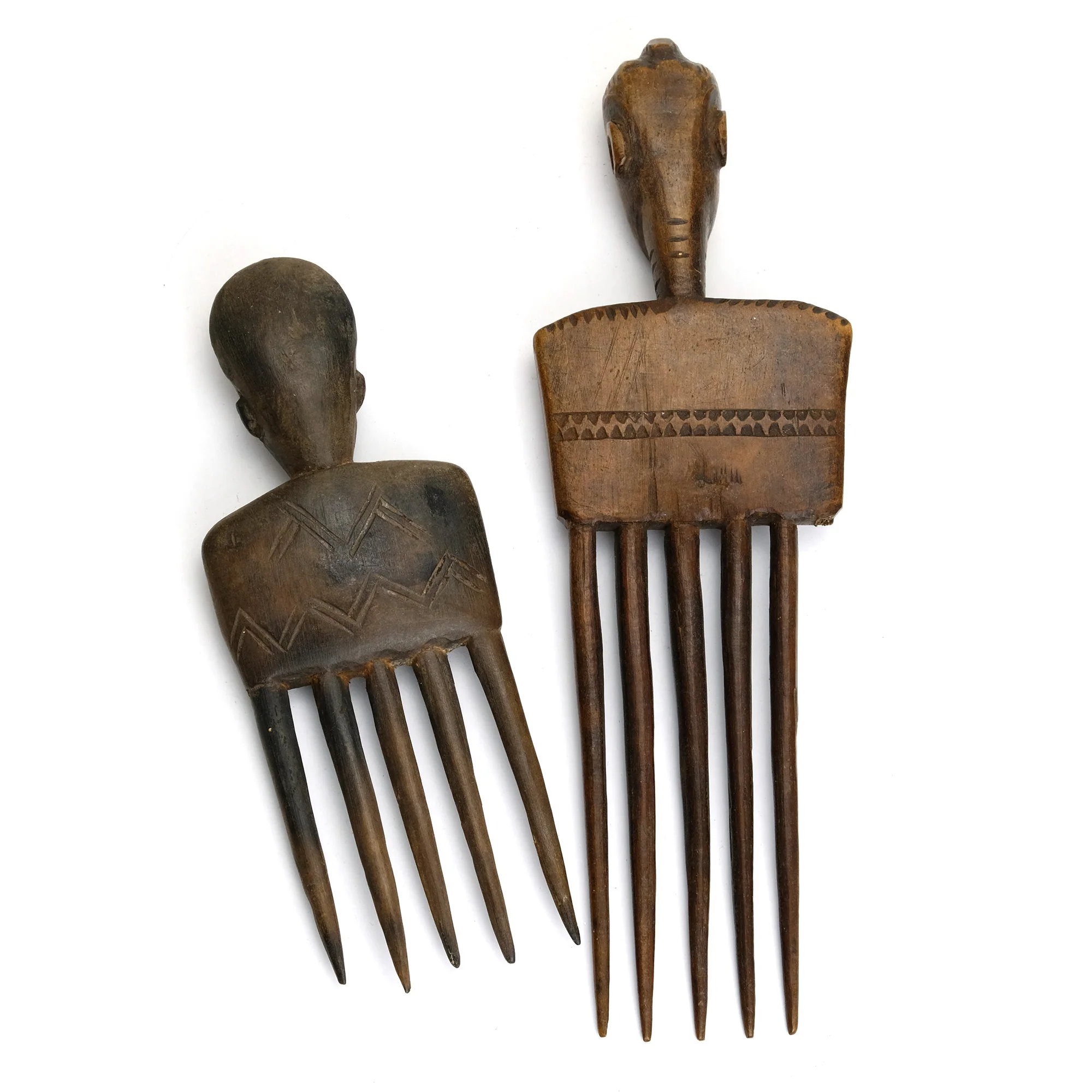 Wooden Portrait Combs From The Akan people of Côte d'Ivoire - Image 3