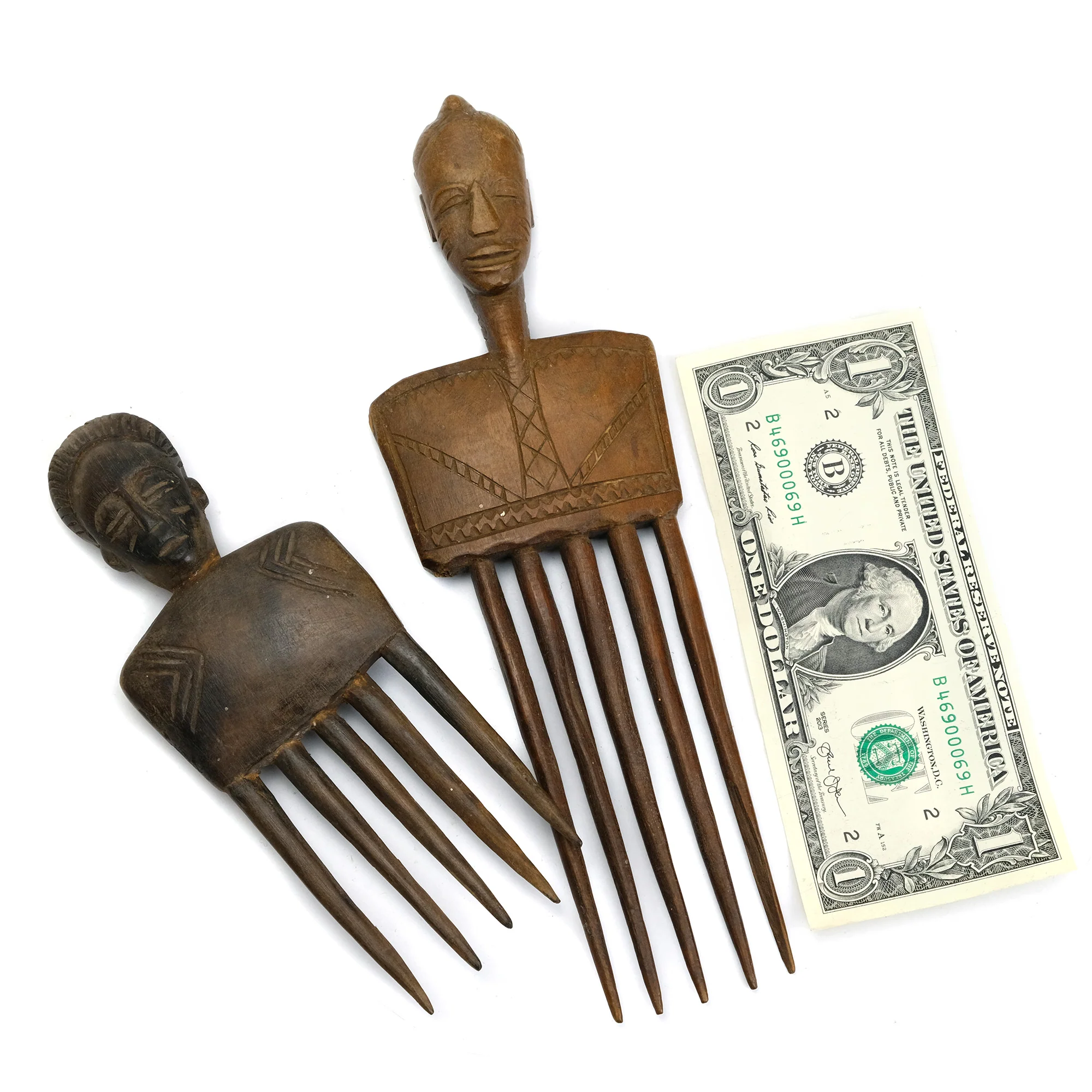 Wooden Portrait Combs From The Akan people of Côte d'Ivoire - Image 4