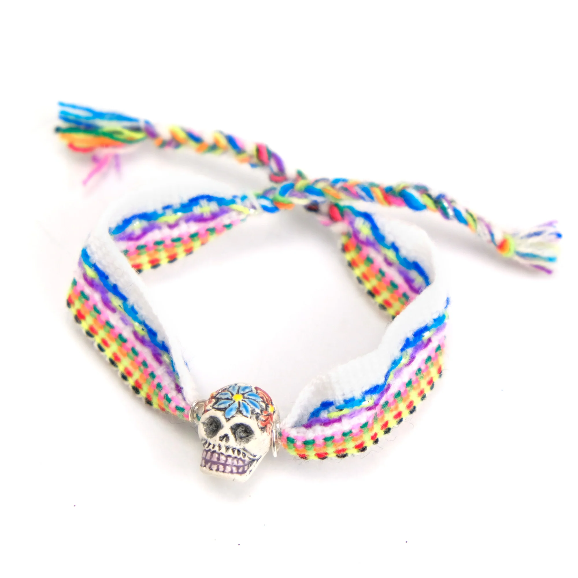 Woven Skull Beaded Bracelet - Image 4