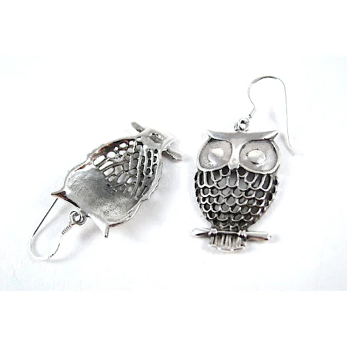 XL Owl Sterling Silver Earrings - Image 2