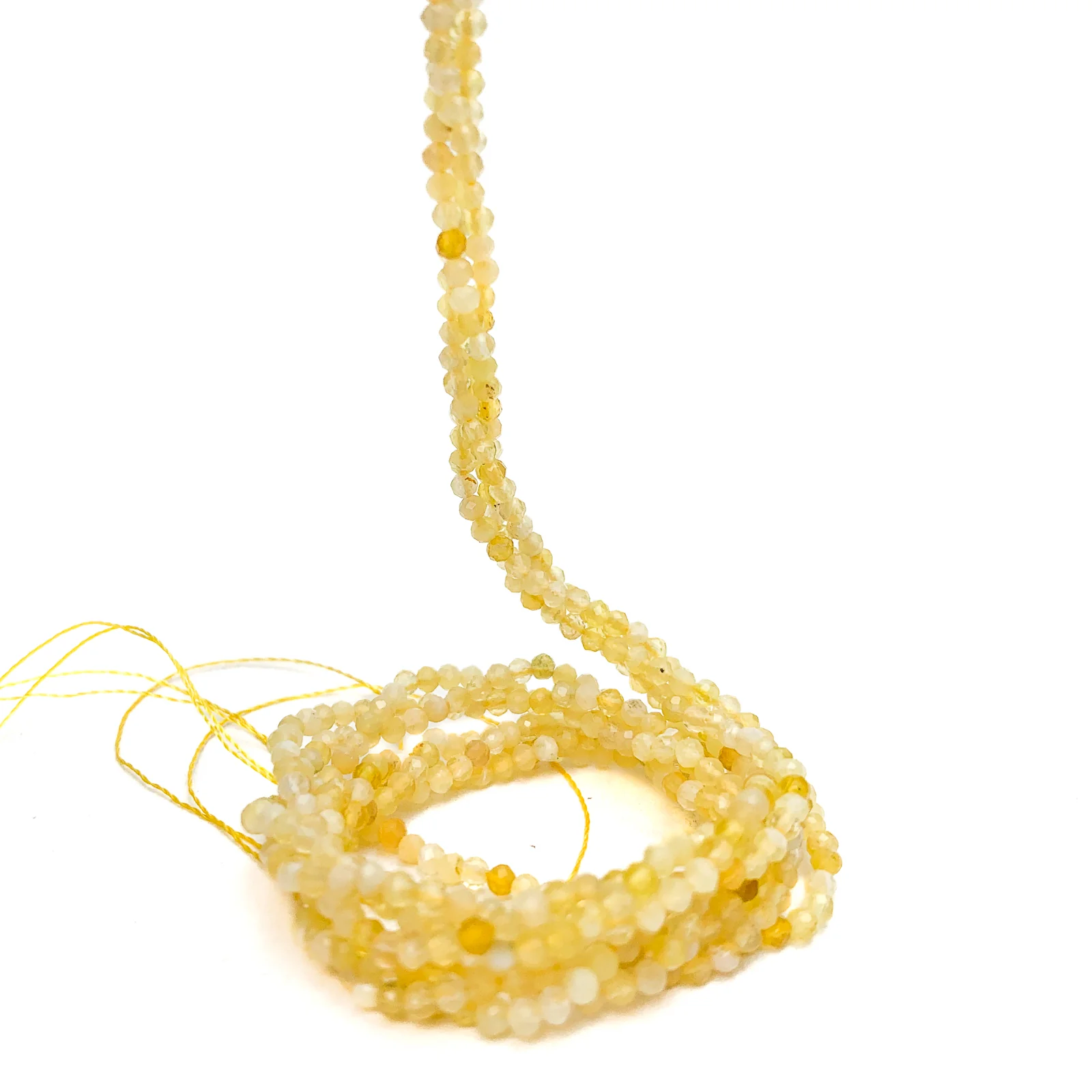 Yellow Opal 2mm Faceted Rounds Bead Strand - Image 4