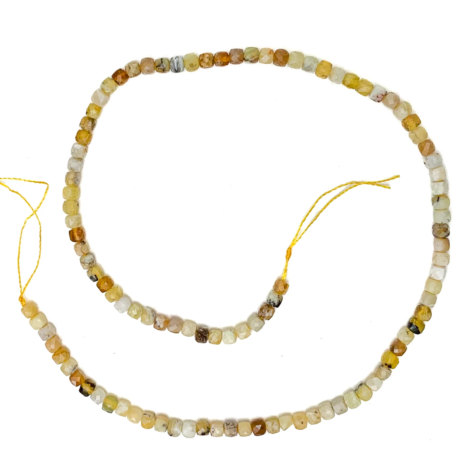 Yellow Opal 4mm Faceted Cubes Bead Strand - Image 2