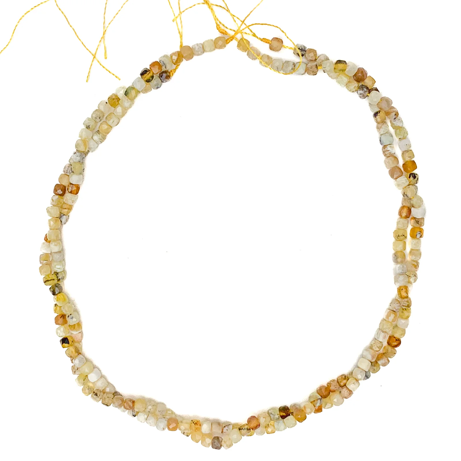 Yellow Opal 4mm Faceted Cubes Bead Strand - Image 4