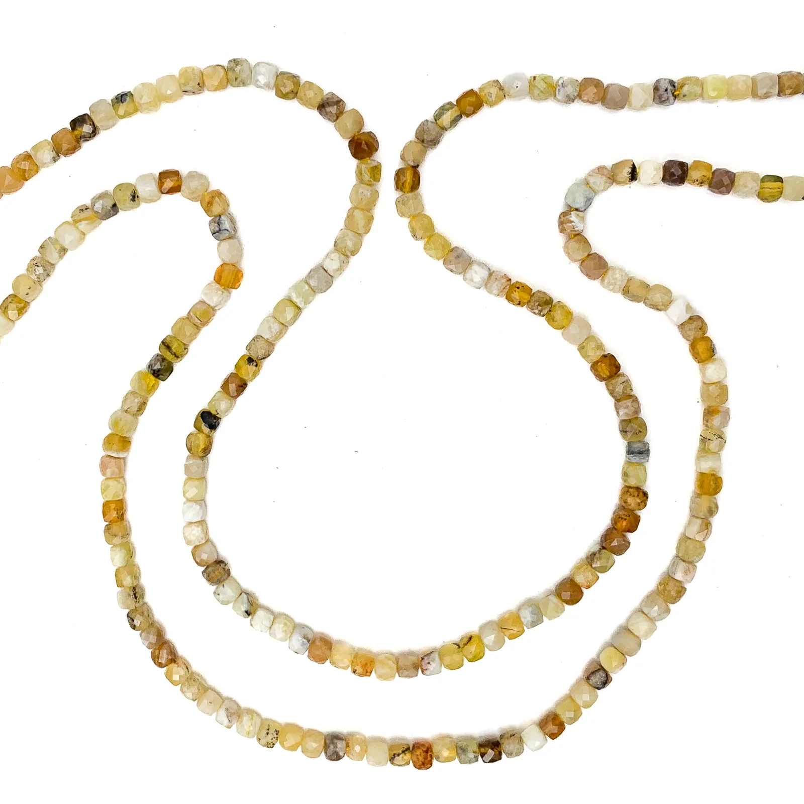 Yellow Opal 4mm Faceted Cubes Bead Strand - Image 6