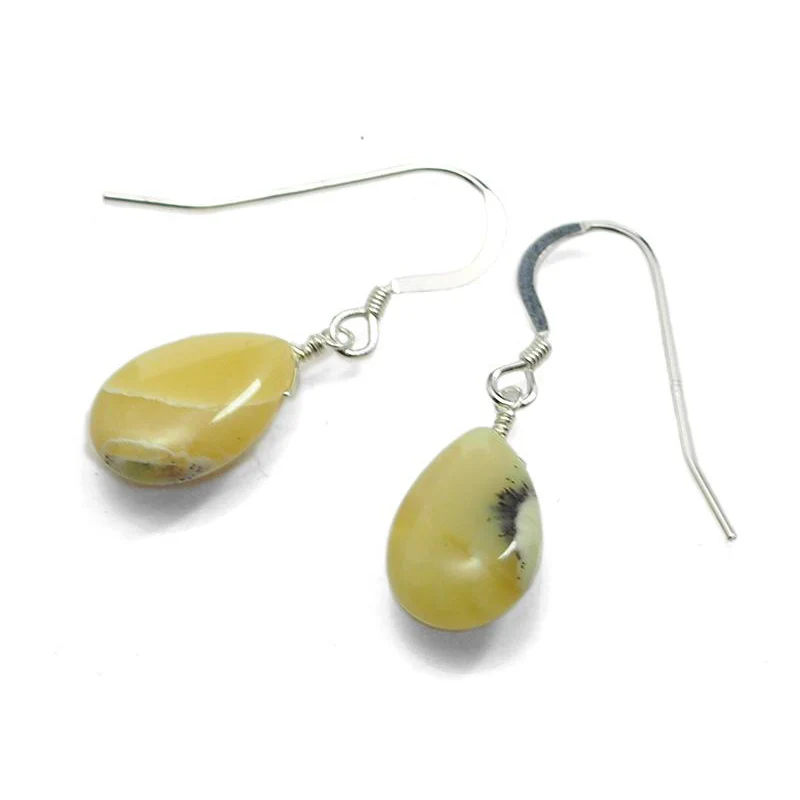 Yellow Opal Earrings With Sterling Silver French Ear Wires - Image 2