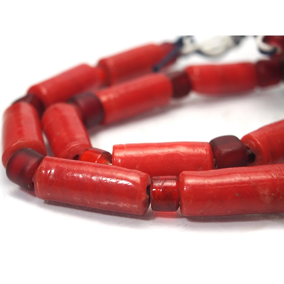 Yoruba "Ateyun" Powder Glass "Coral" Heirloom Beads from Nigeria ca.1900 - Image 3