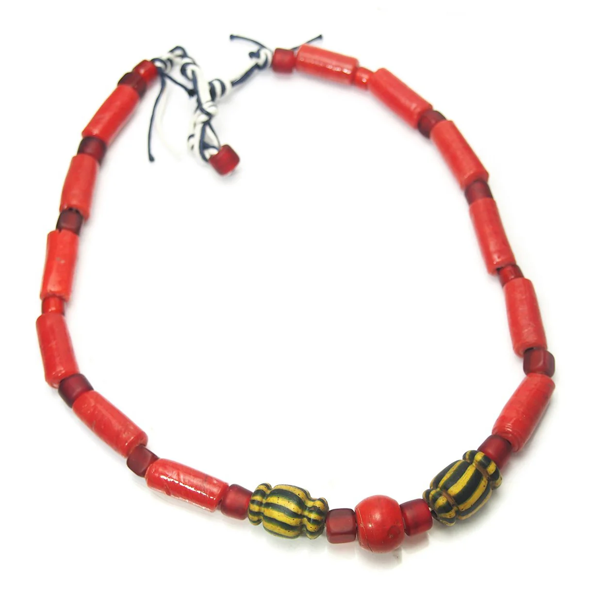 Yoruba "Ateyun" Powder Glass "Coral" Heirloom Beads from Nigeria ca.1900 - Image 4