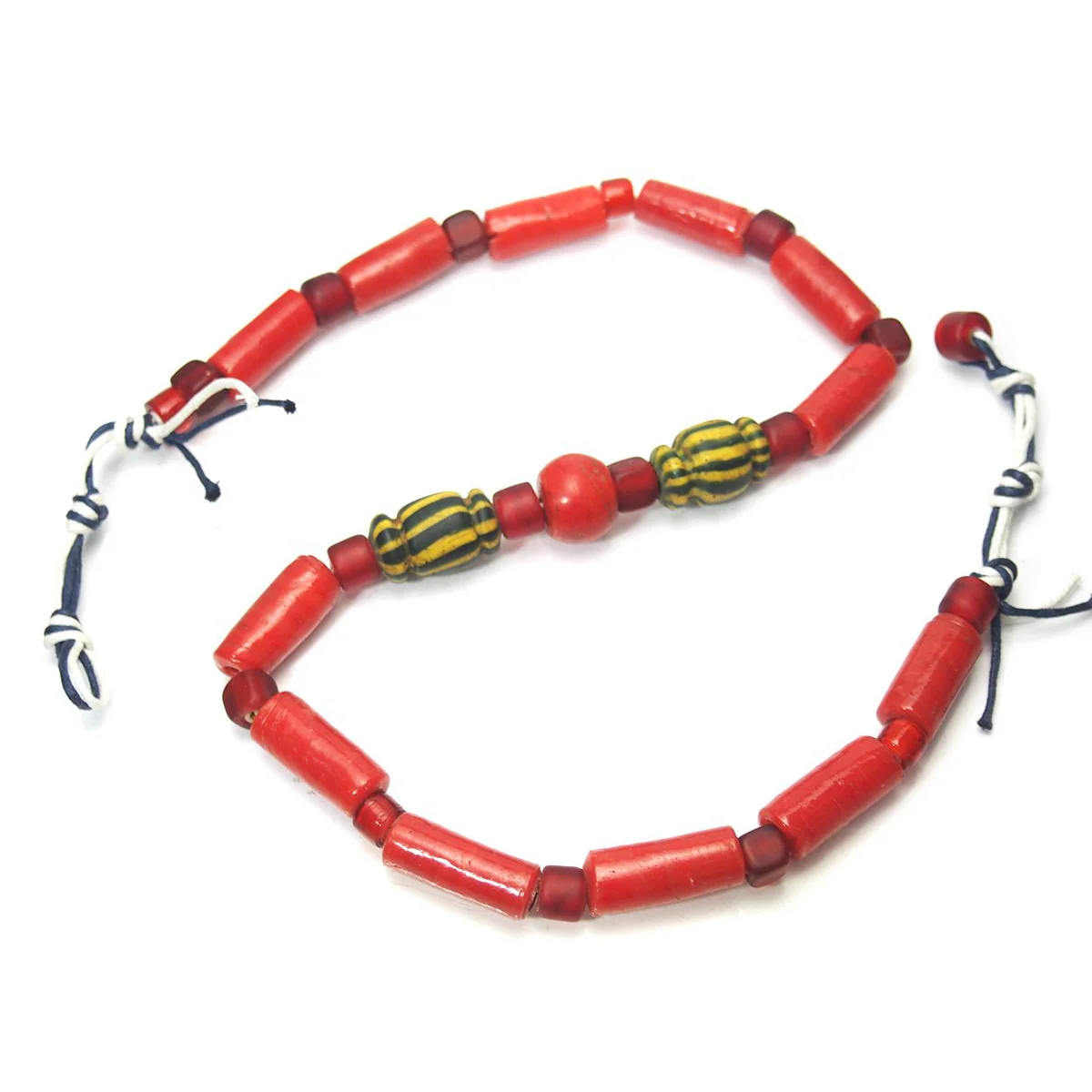 Yoruba "Ateyun" Powder Glass "Coral" Heirloom Beads from Nigeria ca.1900 - Image 5