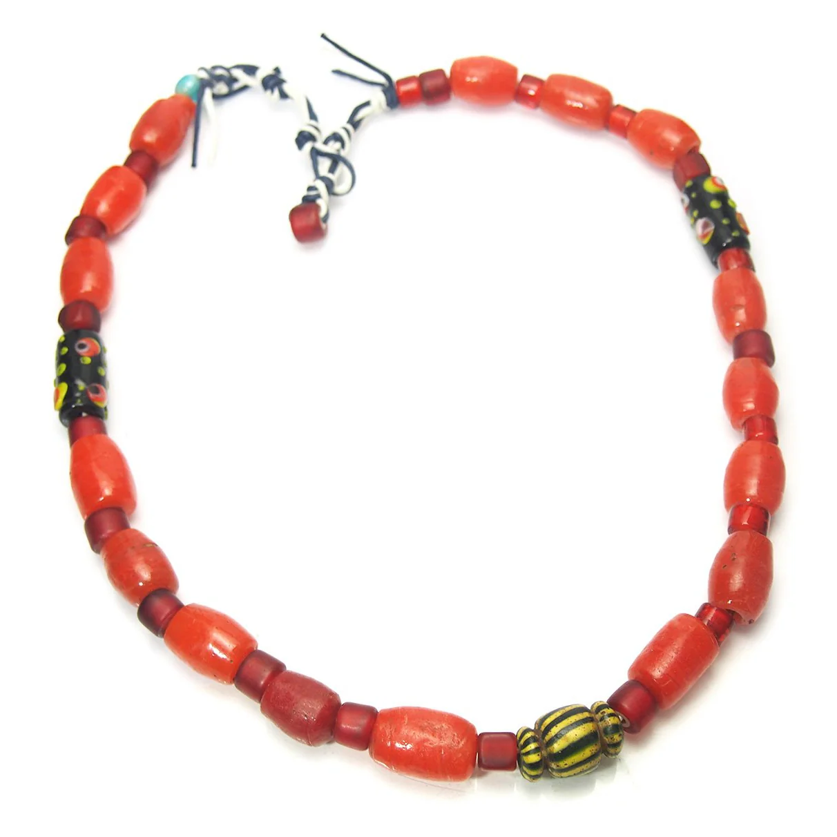 Yoruba "Ateyun" Powder Glass "Coral" Heirloom Beads from Nigeria ca.1900 - Image 7