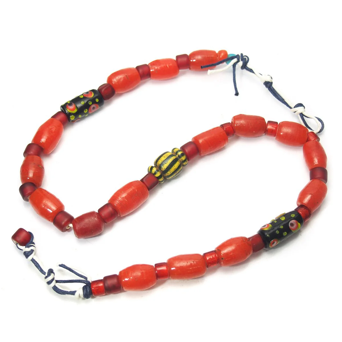 Yoruba "Ateyun" Powder Glass "Coral" Heirloom Beads from Nigeria ca.1900 - Image 8