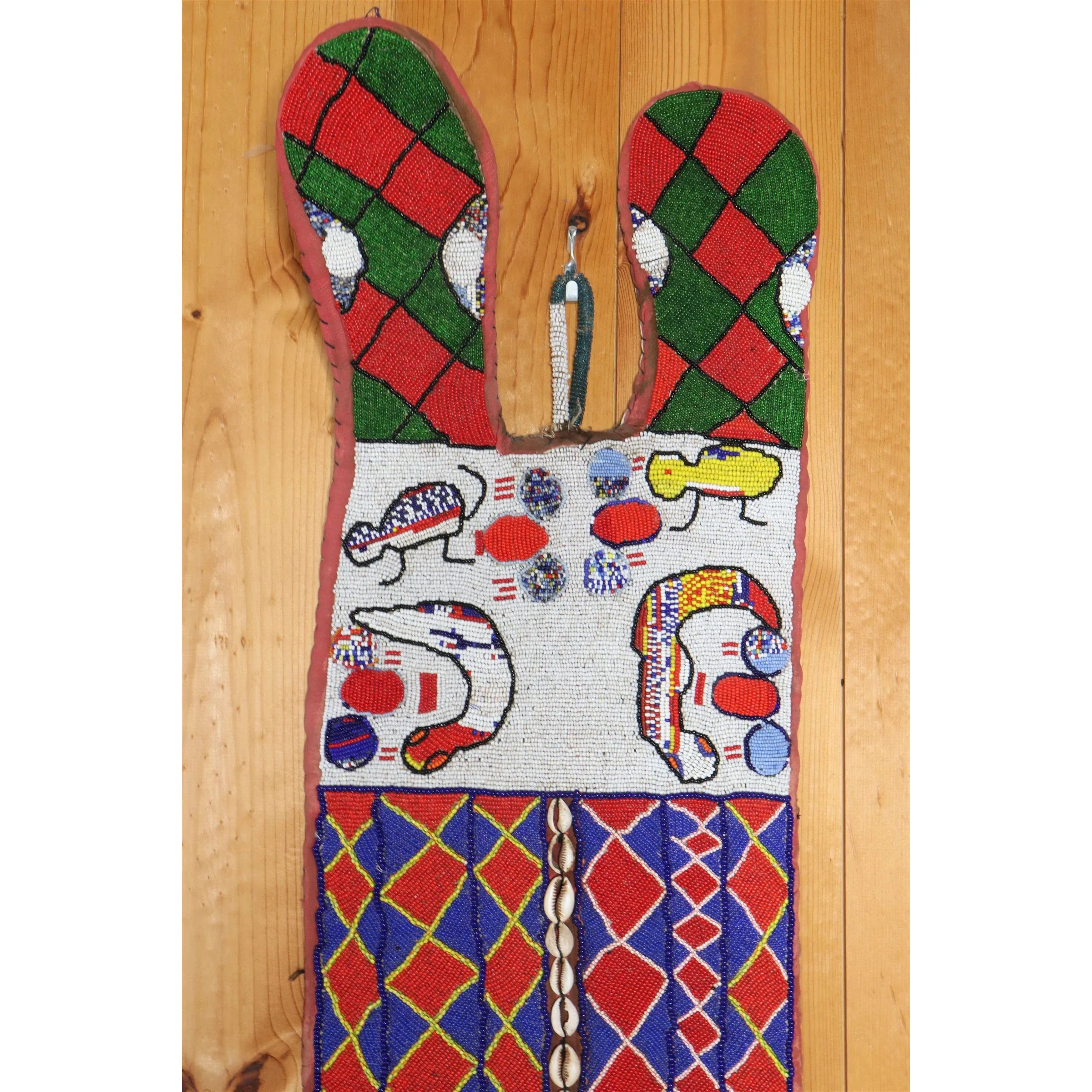 Yoruba Beaded Wall Hanging #1080 - Image 2
