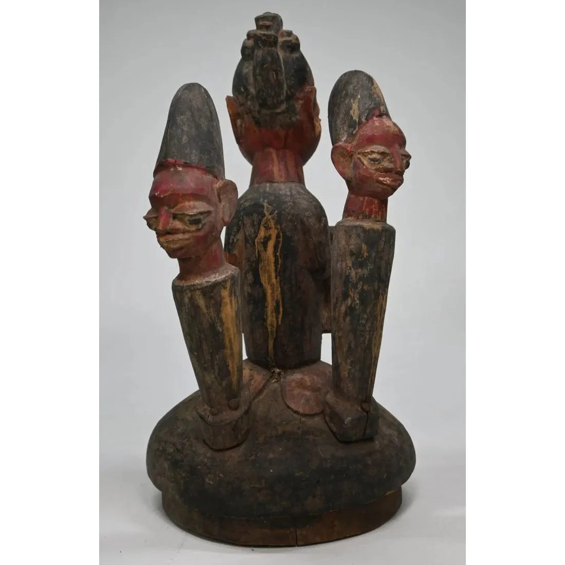 Yoruba Divination Bowl Lid with Figures, Nigeria #869 - Image 3