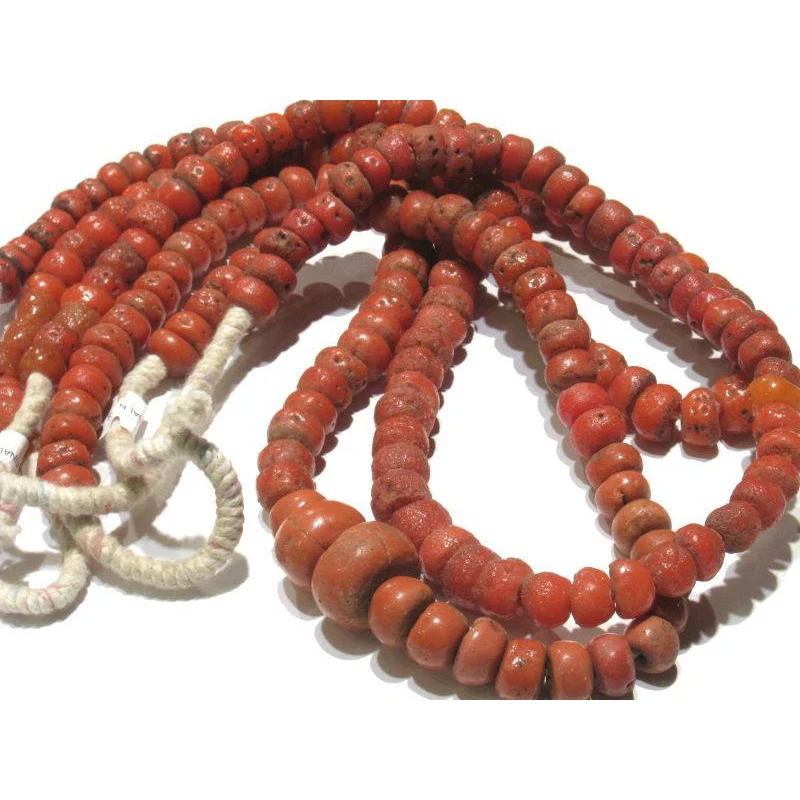 Yoruba "Coral" Glass Beads / Necklace - Image 2