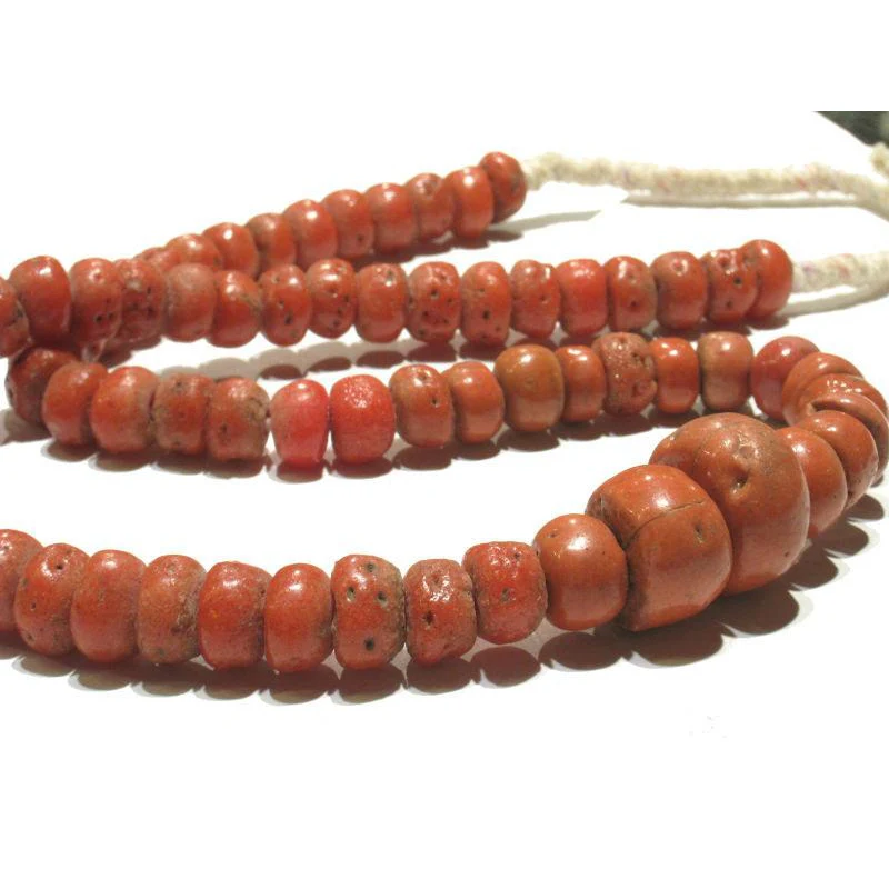 Yoruba "Coral" Glass Beads / Necklace - Image 3