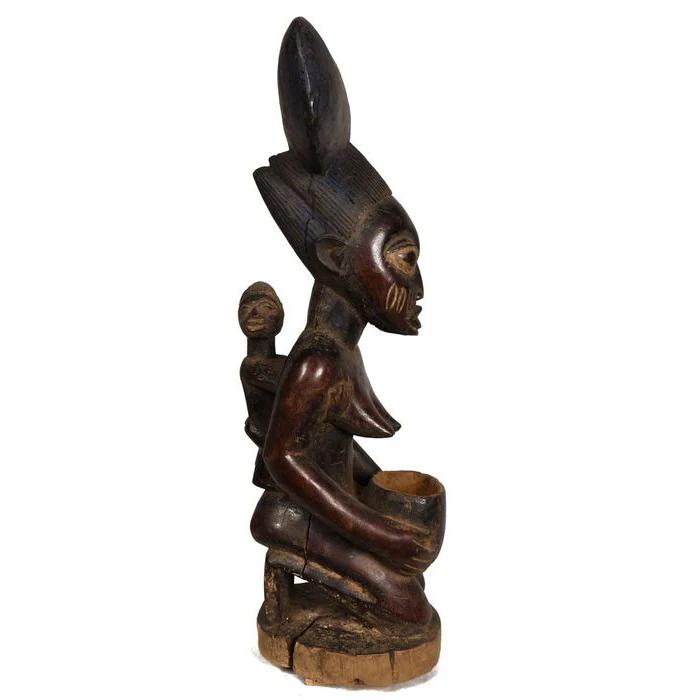Yoruba Divination Bowl Figure, Nigeria #313 - Image 5