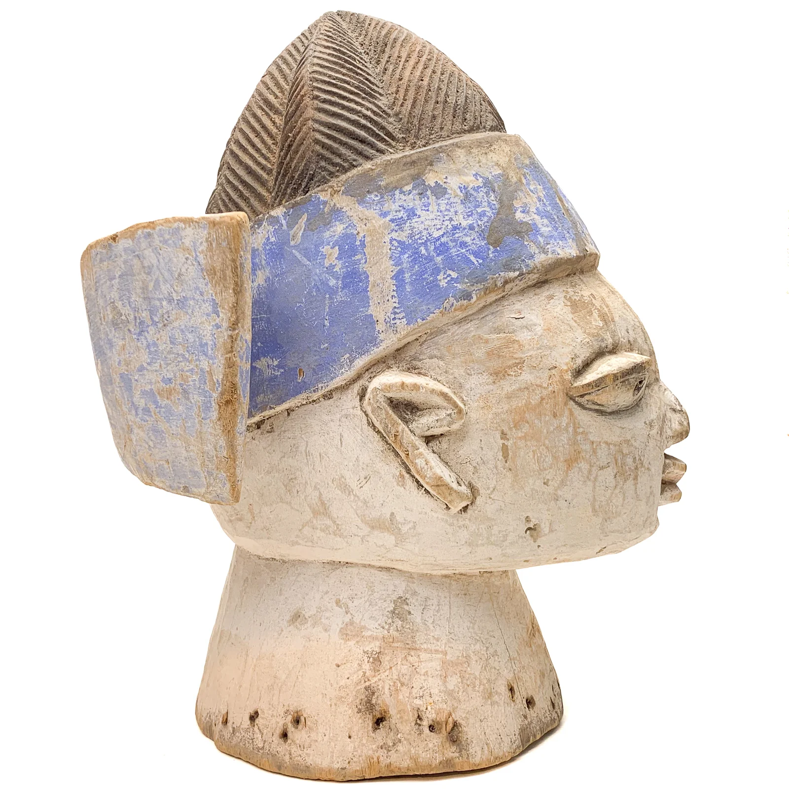 Yoruba Egungun Headdress with Kaolin Pigment, Nigeria #1157 PROVENANCE - Image 3