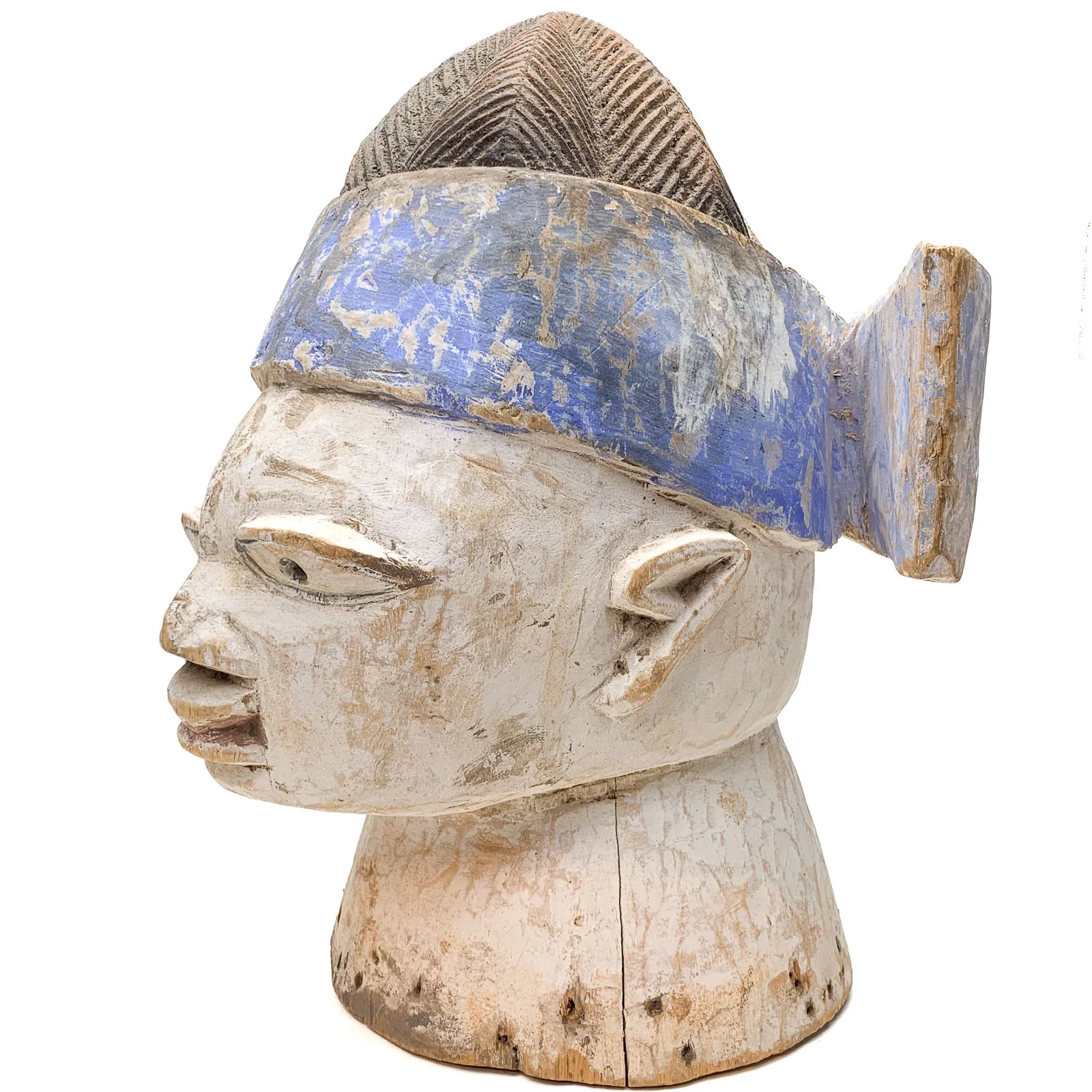 Yoruba Egungun Headdress with Kaolin Pigment, Nigeria #1157 PROVENANCE - Image 4
