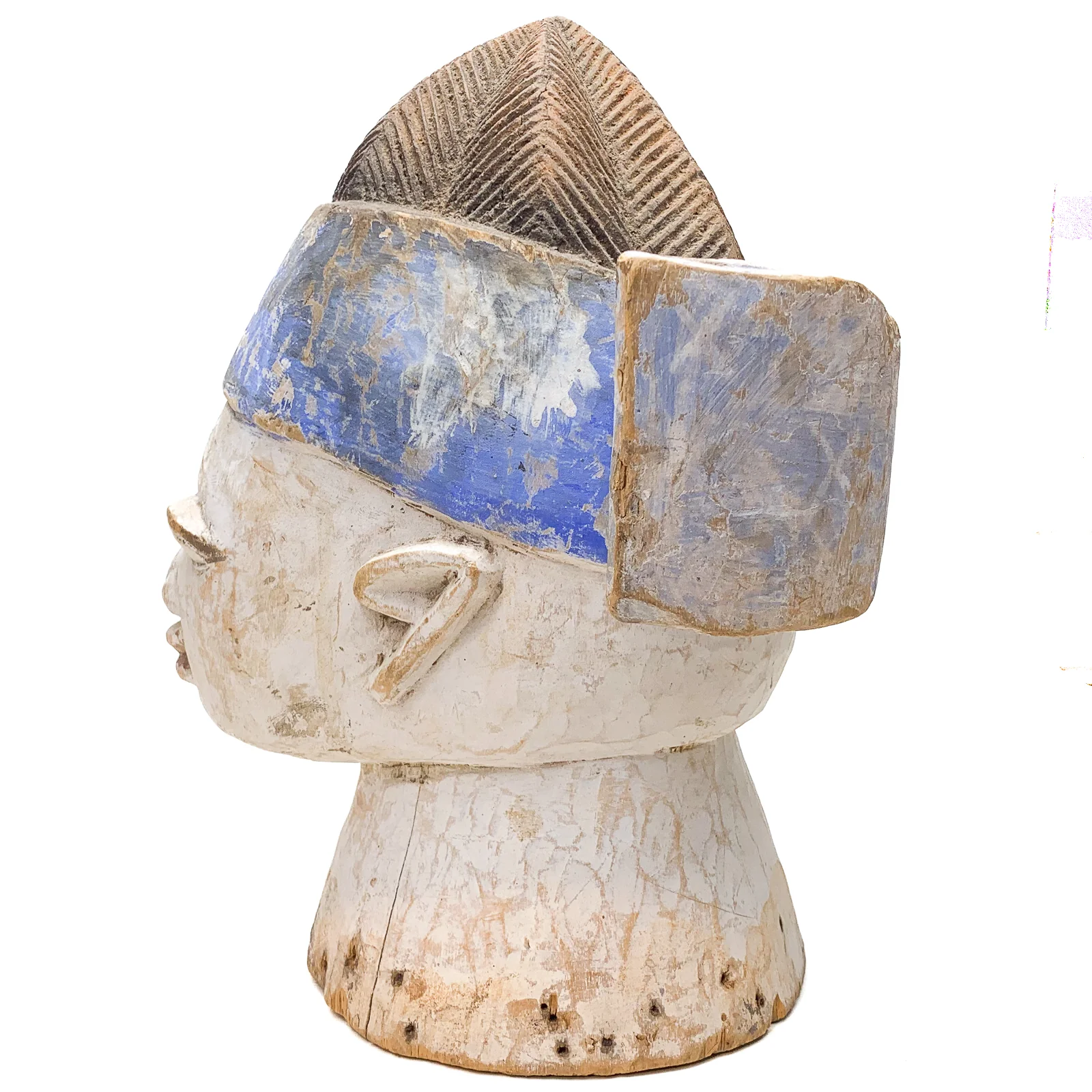 Yoruba Egungun Headdress with Kaolin Pigment, Nigeria #1157 PROVENANCE - Image 5