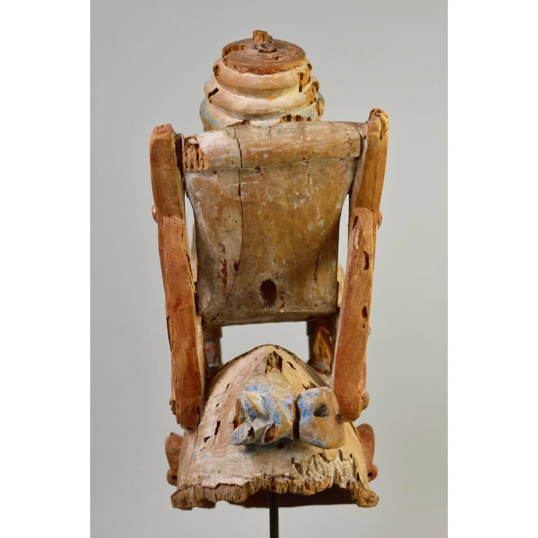 Yoruba Gelede Mask with Colonial Era Figure, Nigeria #953 - Image 7