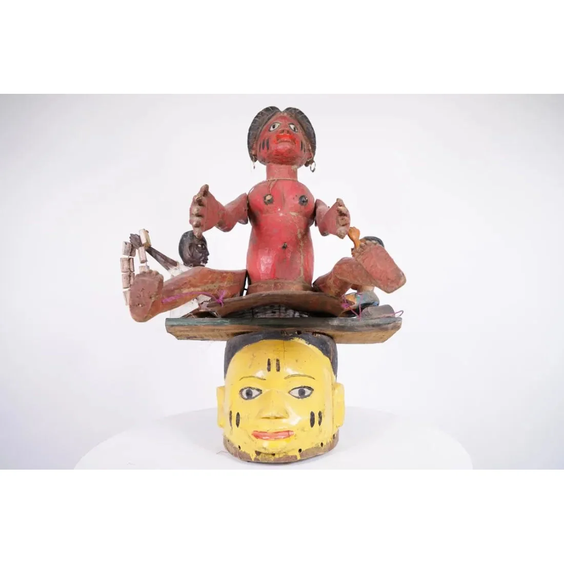 Yoruba Gelede Mask With Three Figures, Nigeria #1122 - Image 2