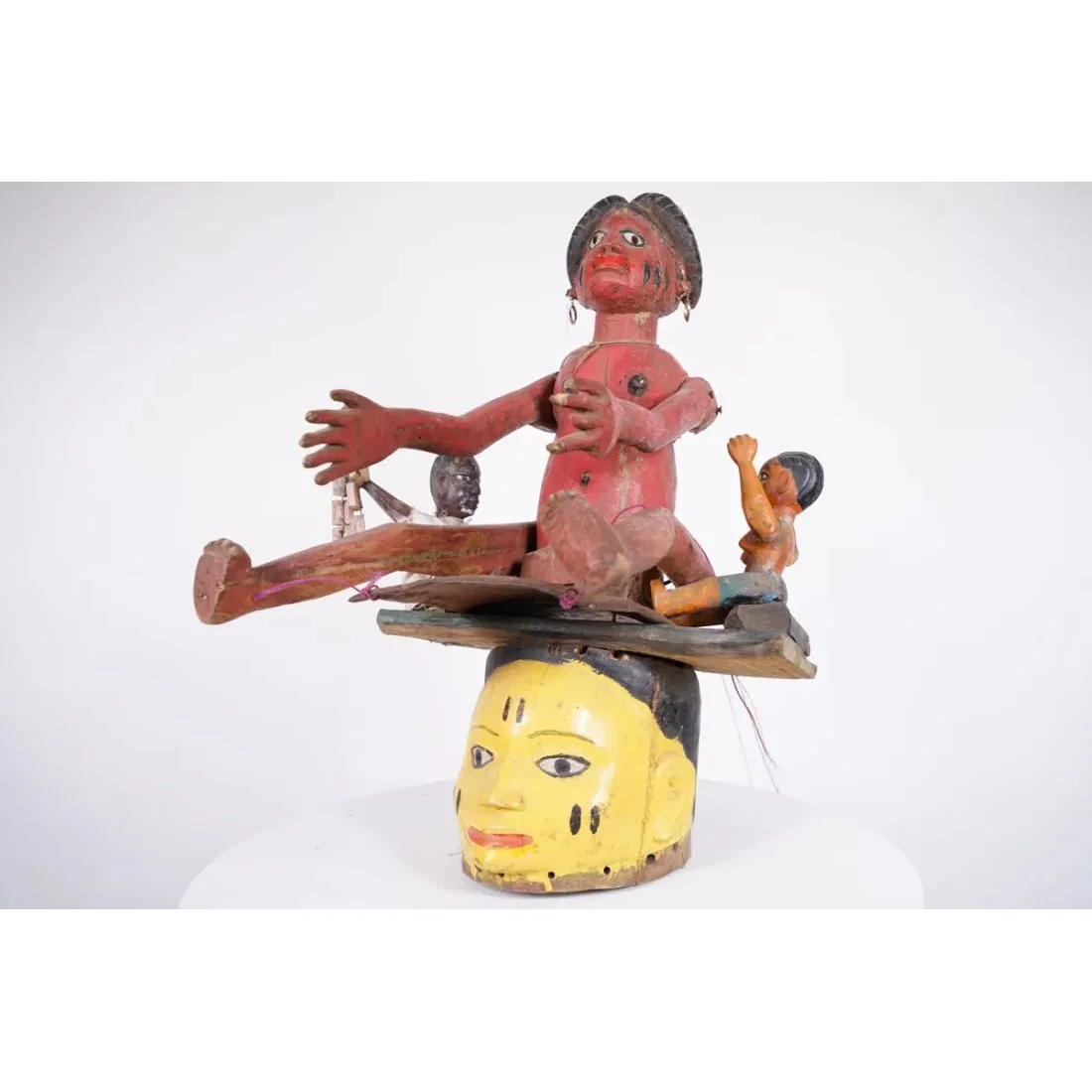 Yoruba Gelede Mask With Three Figures, Nigeria #1122 - Image 3