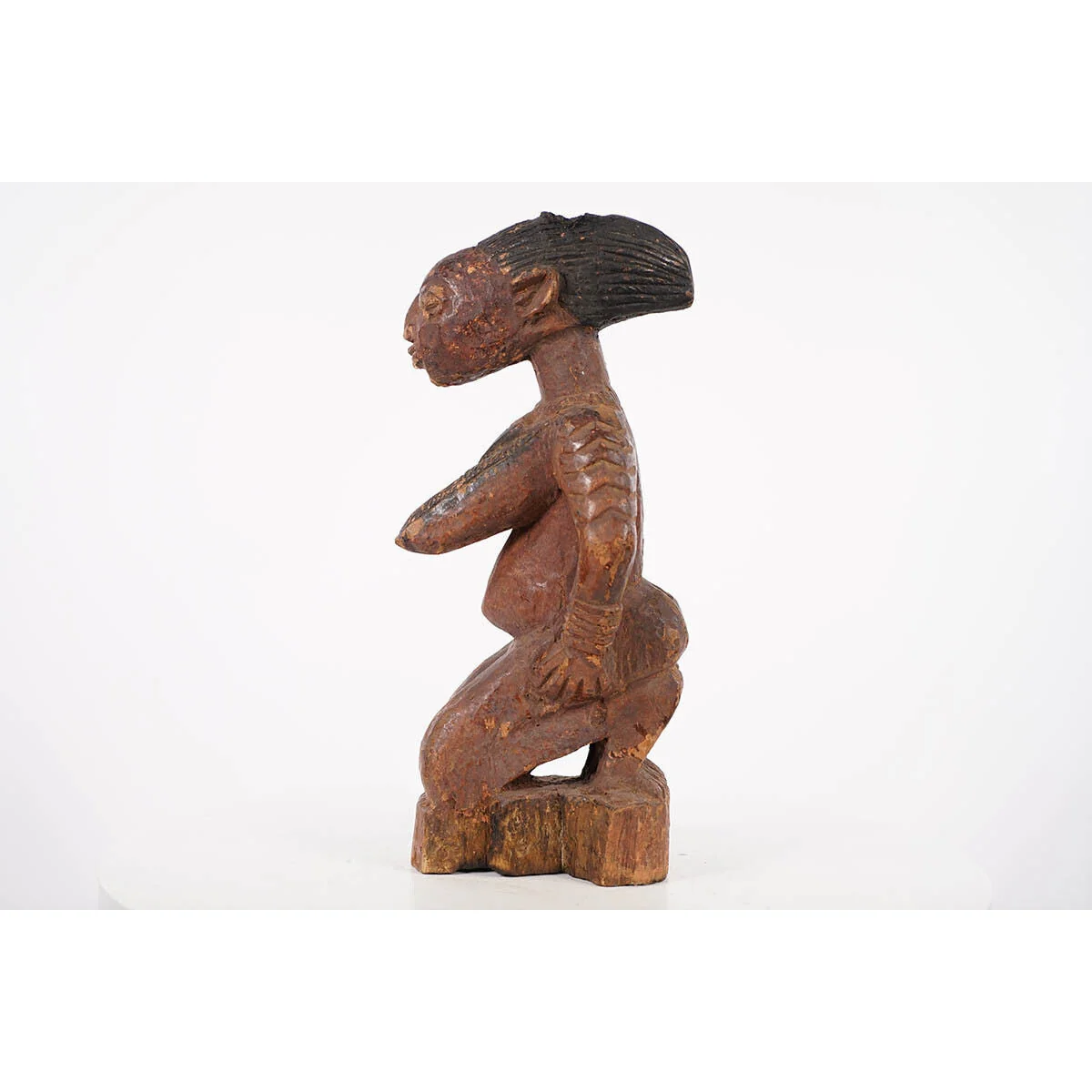 Yoruba Kneeling Female Figure, Nigeria #1111 - Image 5